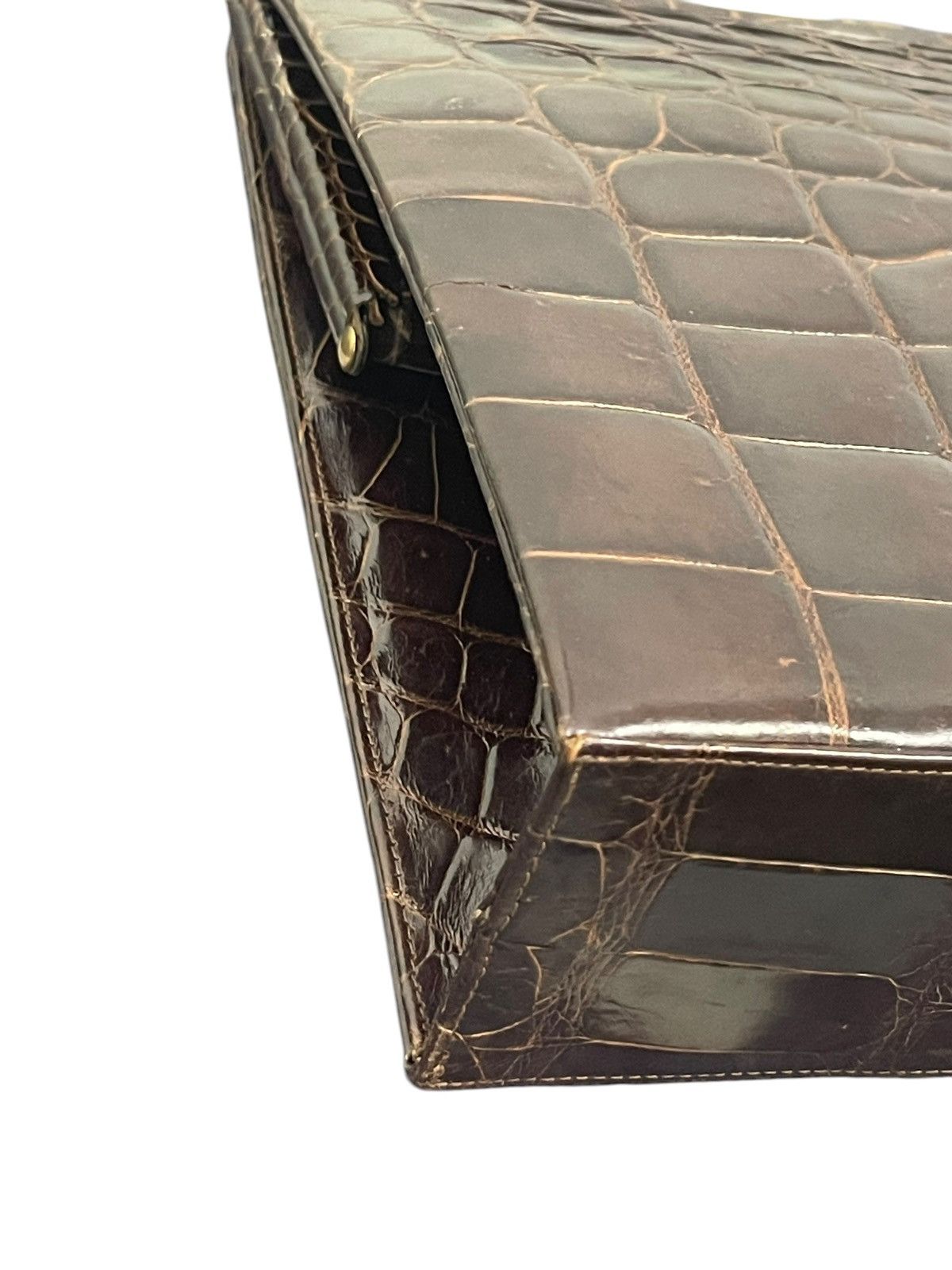 Genuine Leather Crocodile Skin Vtg DK Germany Hand Bag 1🟩3 Size ONE SIZE - 7 Thumbnail