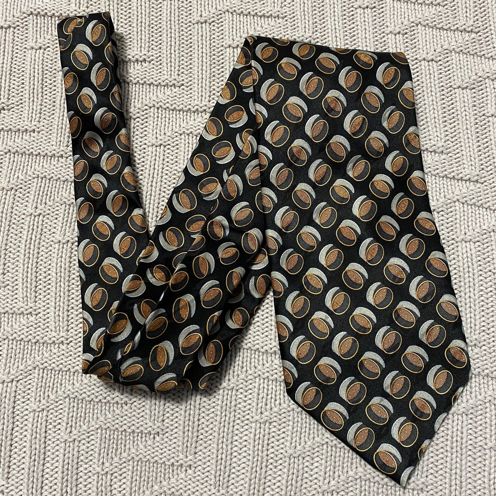Valentino Vintage Valentino bronze patterned silk tie Size ONE SIZE - 1 Thumbnail