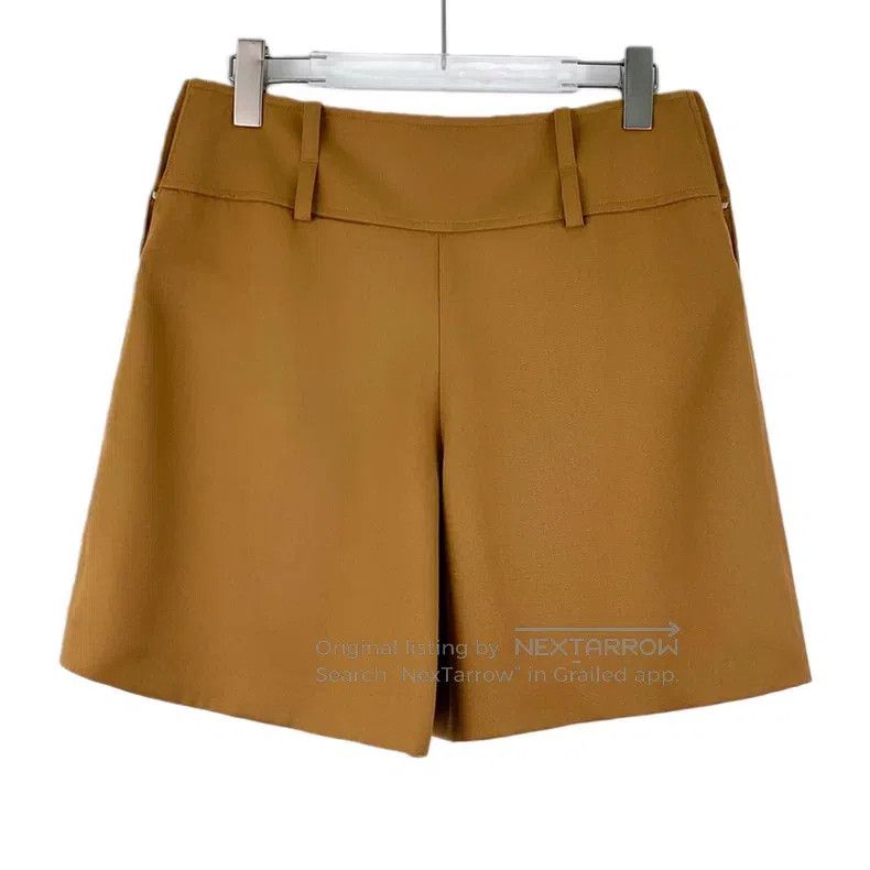 Hermes Hermes Brown Logo Buckle Decorated Wool High Waist Shorts Size 25" / US 0 / IT 36 - 2 Thumbnail