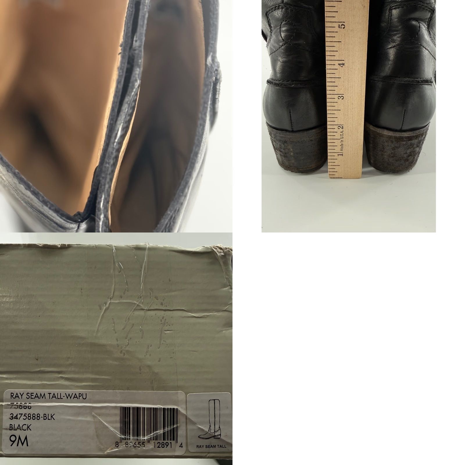 Frye Frye Ray Seam Tall Boots Leather Knee High Pointed Toe Block Heel 9M Black Women Boots with Box Size US 9 / IT 39 - 10 Thumbnail