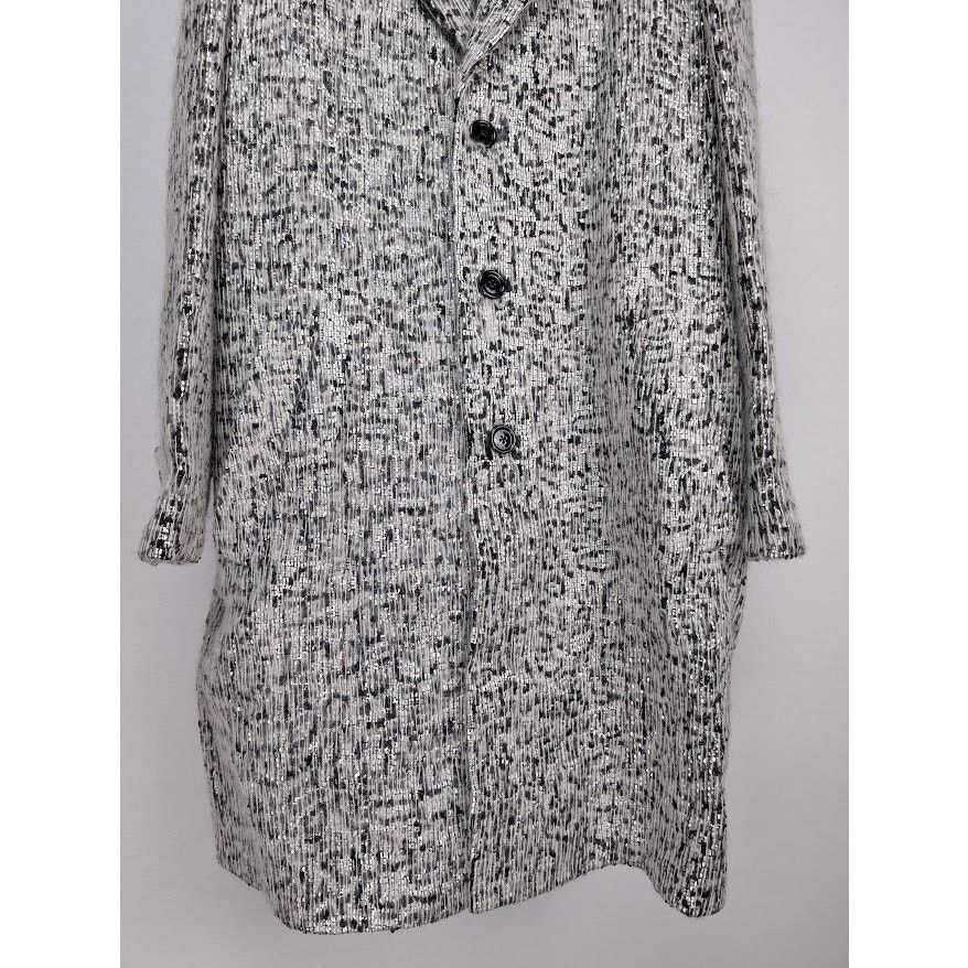 Celine o1rshd1 Hand Woven Wool Coat Jacket in Grey/Black Size US M / EU 48-50 / 2 - 3 Thumbnail