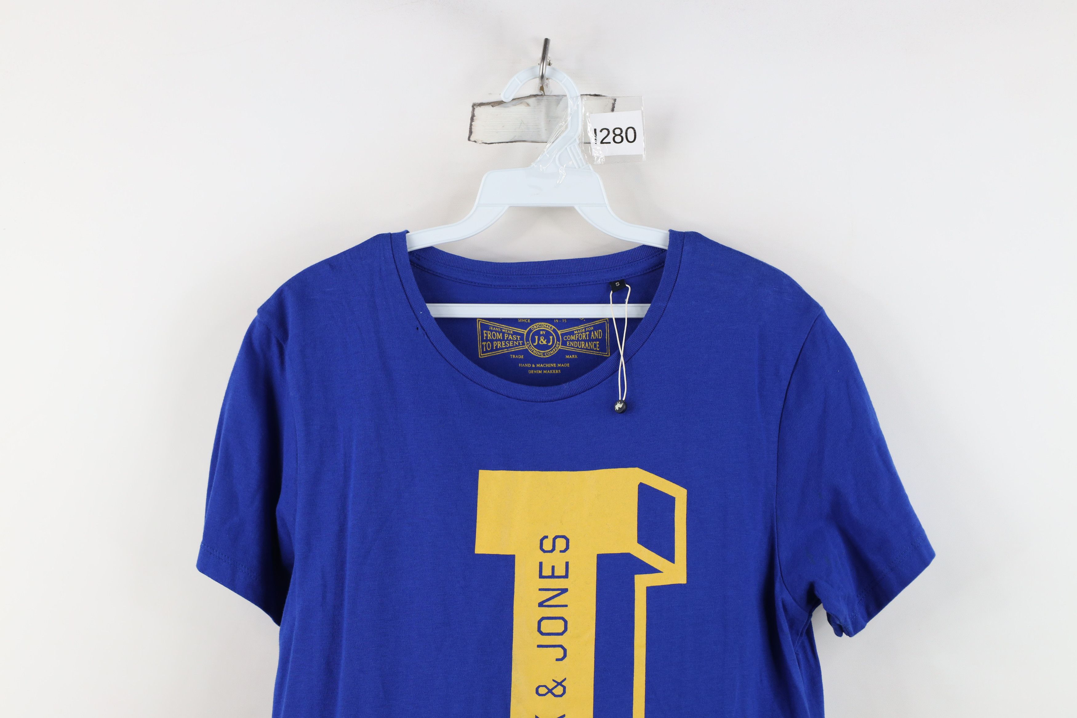 Jack & Jones New Jack & Jones Co Block Letter Short Sleeve T-Shirt Blue Size US S / EU 44-46 / 1 - 2 Thumbnail