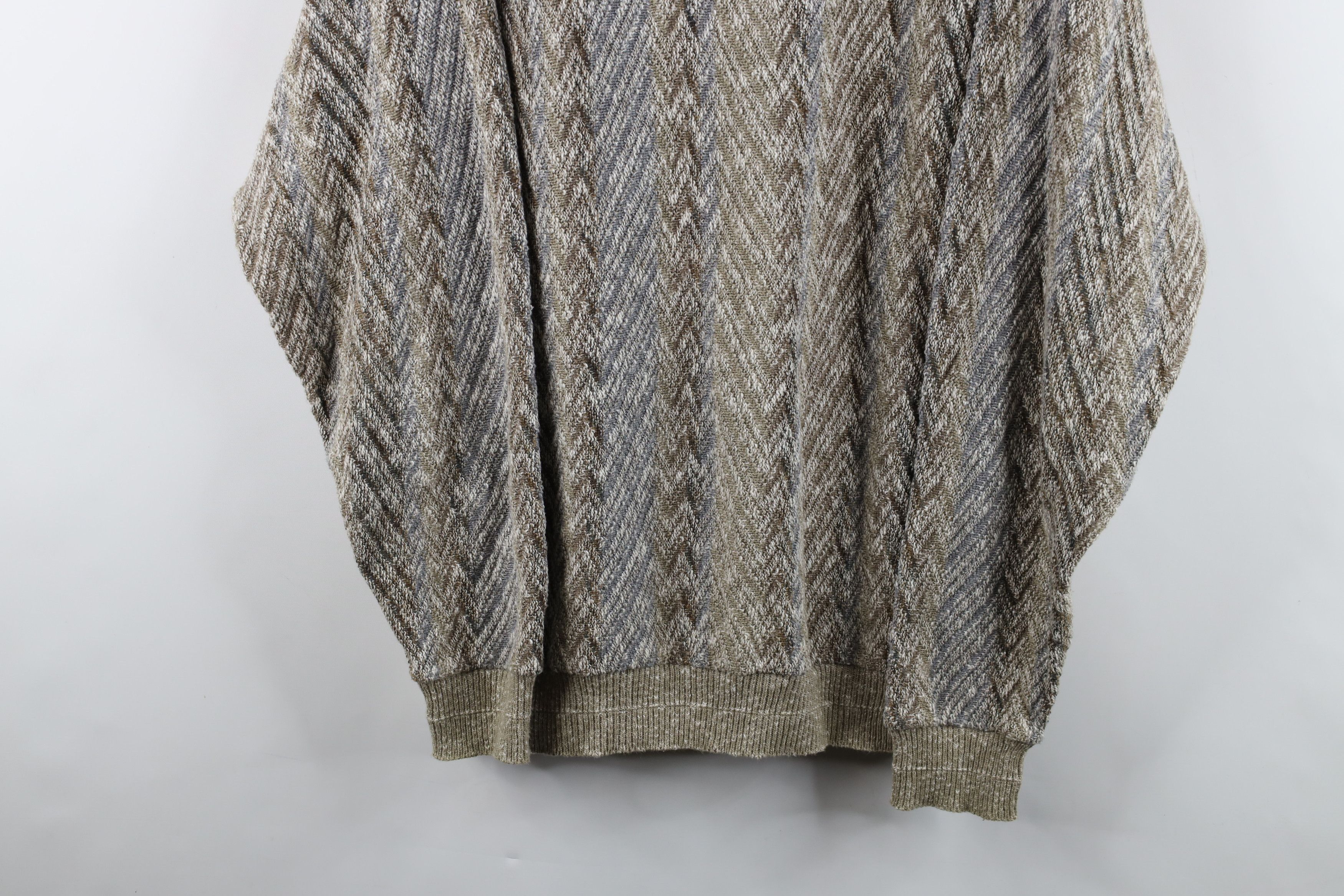 Vintage Vintage 90s Streetwear Herringbone Knit Crewneck Sweater Size US L / EU 52-54 / 3 - 3 Thumbnail