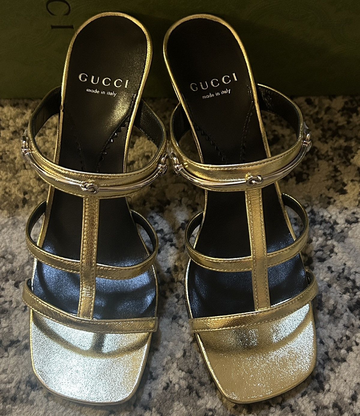 Gucci Gucci 75mm Horsebit Detail Leather Sandal Nappa Silk size 36 Size US 6 / IT 36 - 3 Thumbnail
