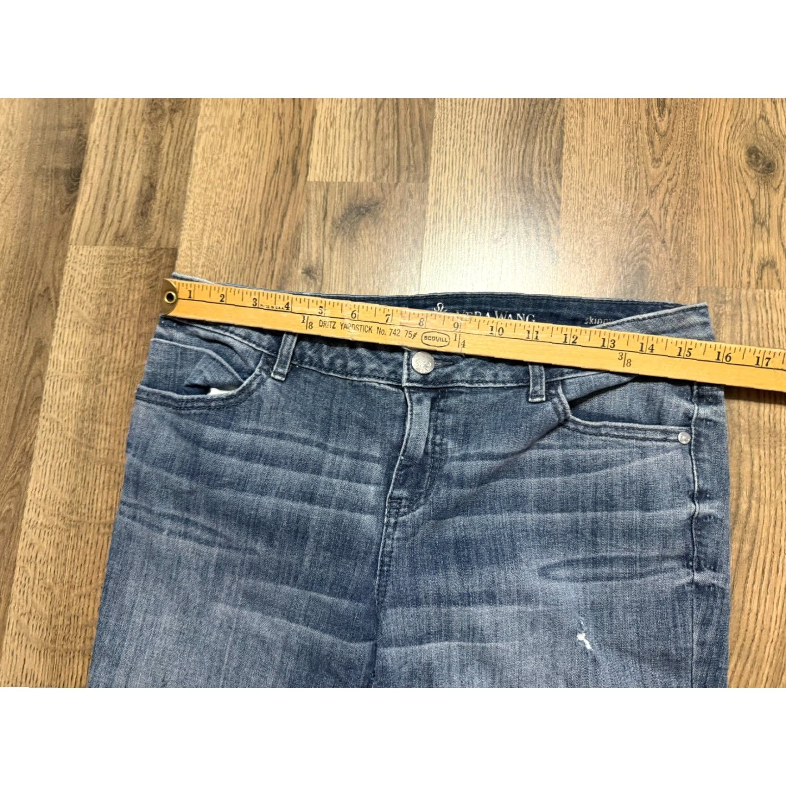 Vintage Simply Vera Vera Wang Jeans Women Size 8 Blue Denim Straight Leg Mid Rise 5-Pocket Design Stretch Size 30" / US 8 / IT 44 - 6 Thumbnail