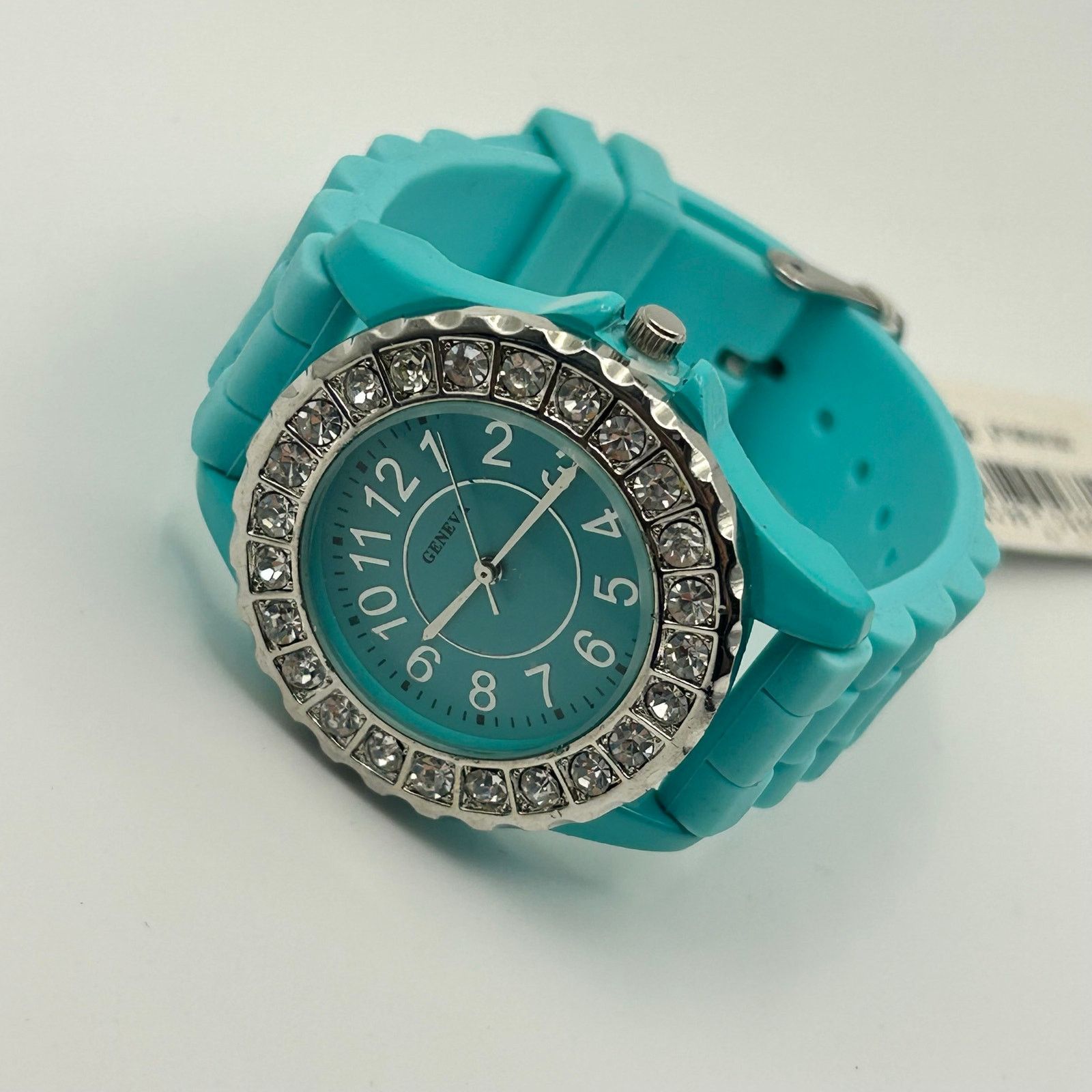 Geneva Geneva Silver Crystals Light-blue Tone Womens Fashion Watch Size ONE SIZE - 4 Thumbnail