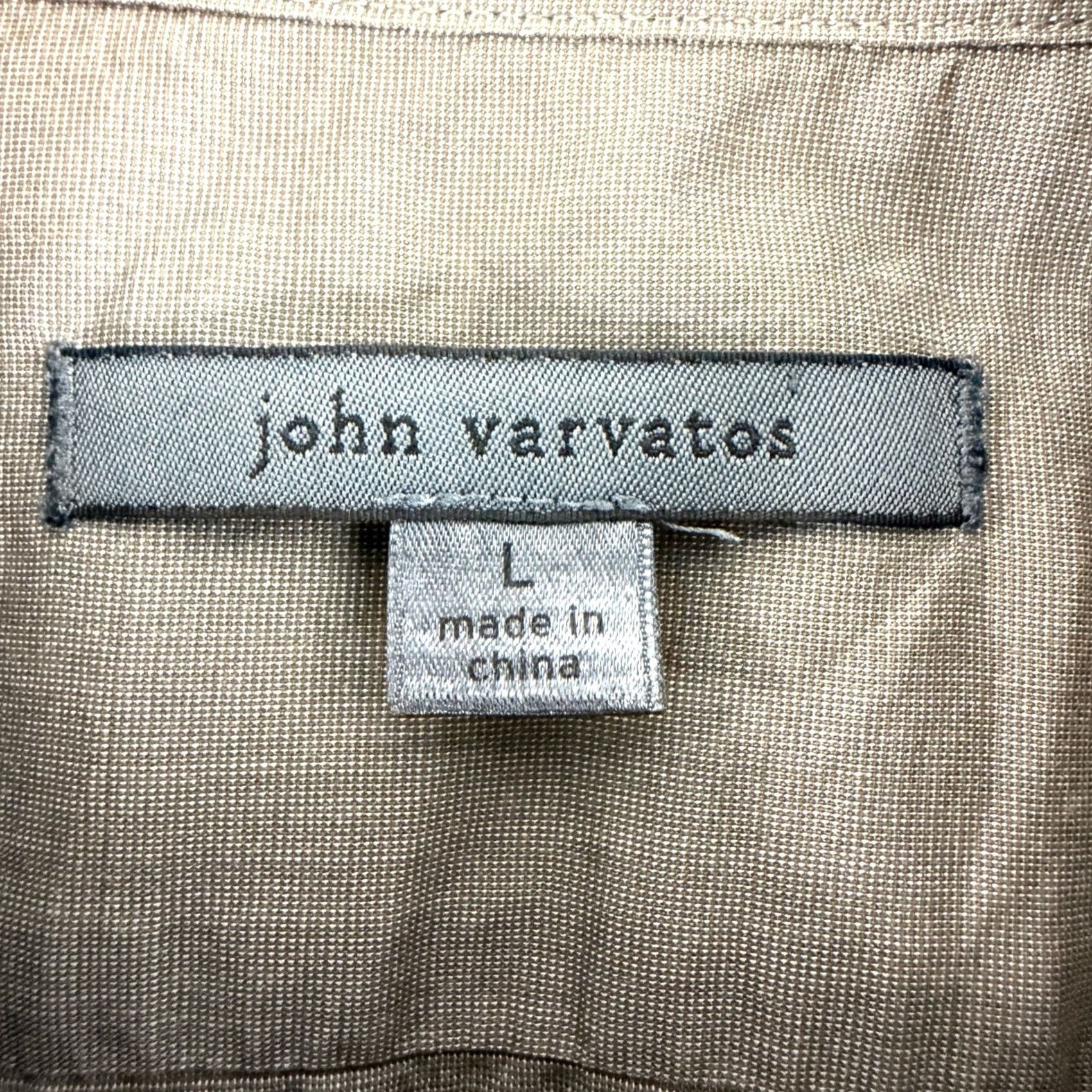 John Varvatos VINTAGE John Varvatos Button-Down Shirt Mens L Brown Cotton Long Sleeve Roll Tab Pocket Size US L / EU 52-54 / 3 - 7 Thumbnail