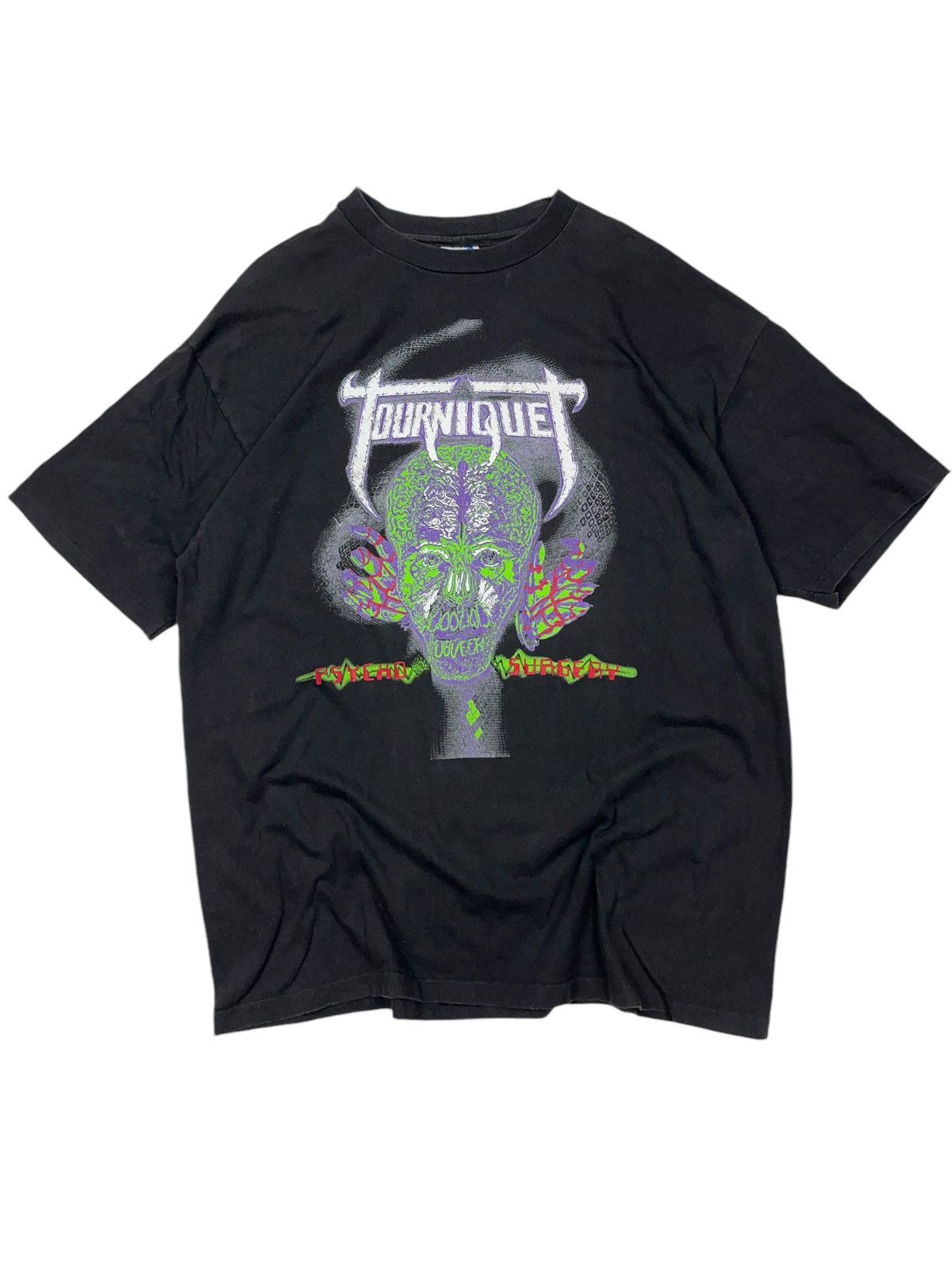 Band Tees × Vintage Vintage 1991 Tourniquet Psycho Christian Metal Band T-shirt Size US XL / EU 56 / 4 - 1 Thumbnail