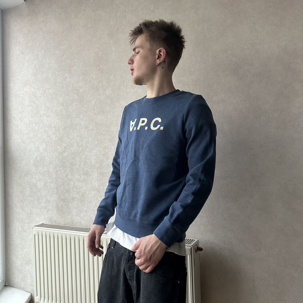 A.P.C. A.P.C Mens Flocked Logo Sweatshirt Pullover Streetwear Y2K Size US M / EU 48-50 / 2 - 1 Thumbnail