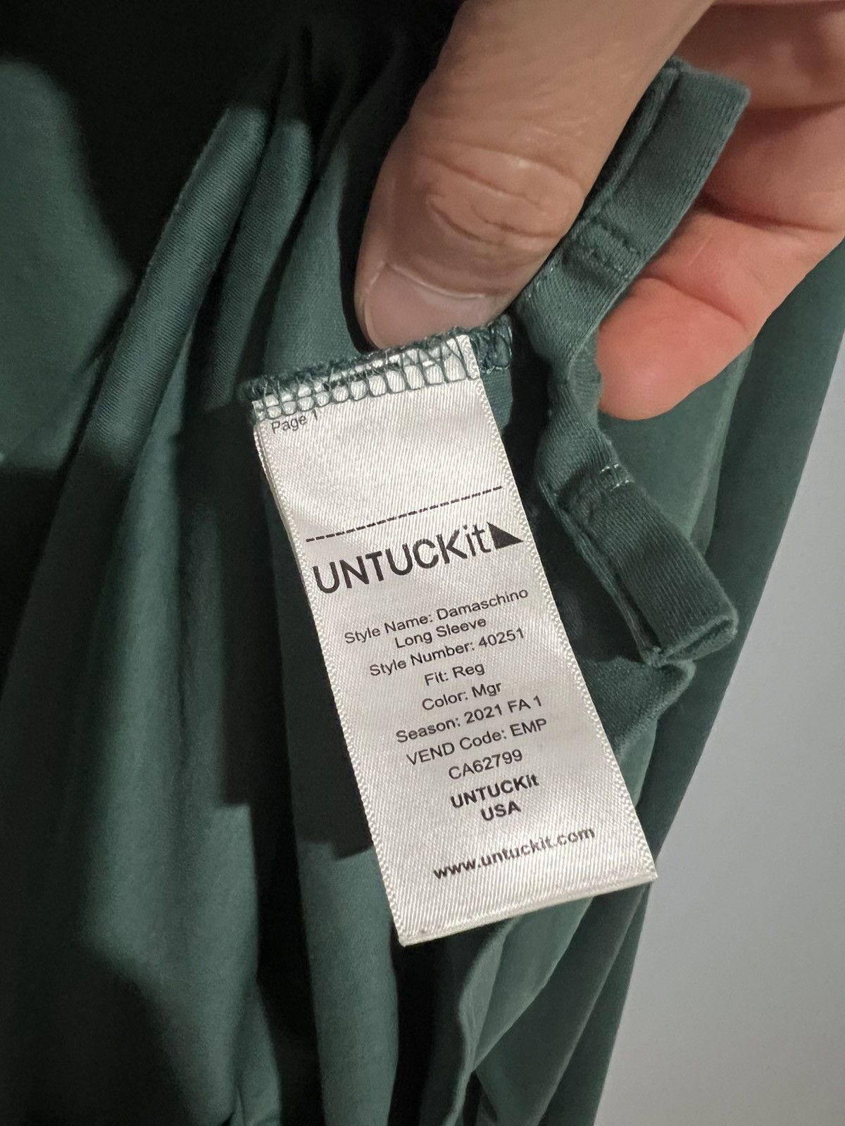 UNTUCKit UNTUCKit Mens 3XL Damaschino Long Sleeve Polo Shirt Reg Fit Size US XXL / EU 58 / 5 - 7 Thumbnail