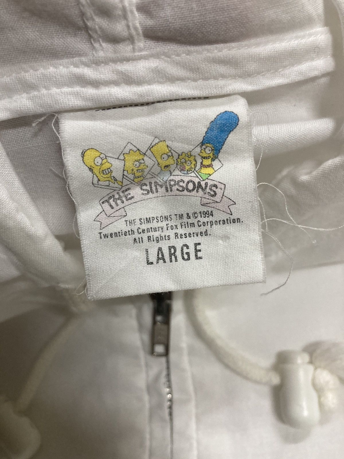 The Simpsons × Vintage Vintage 90’s The Simpsons Cotton Hoodie Jacket White Size US L / EU 52-54 / 3 - 11 Thumbnail