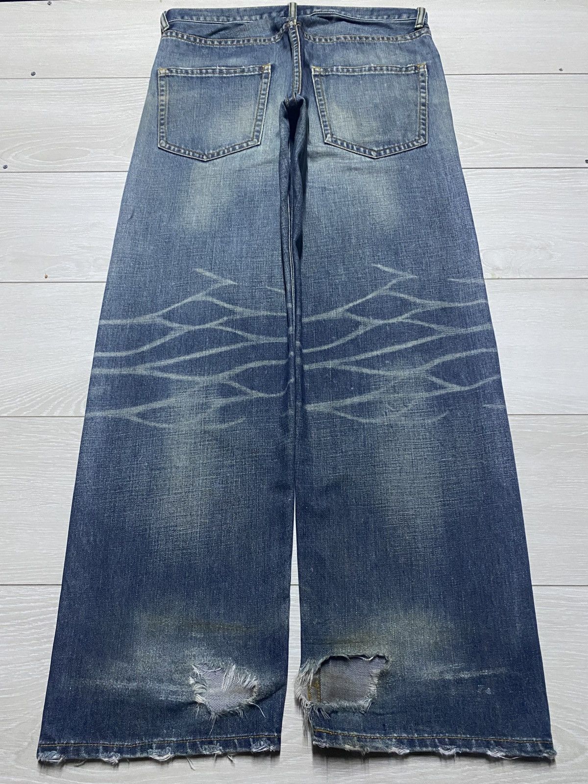realmad HECTIC Vintage Real Hectic Mud Wash Grunge Distressed Baggy Jeans Size US 35 - 2 Thumbnail