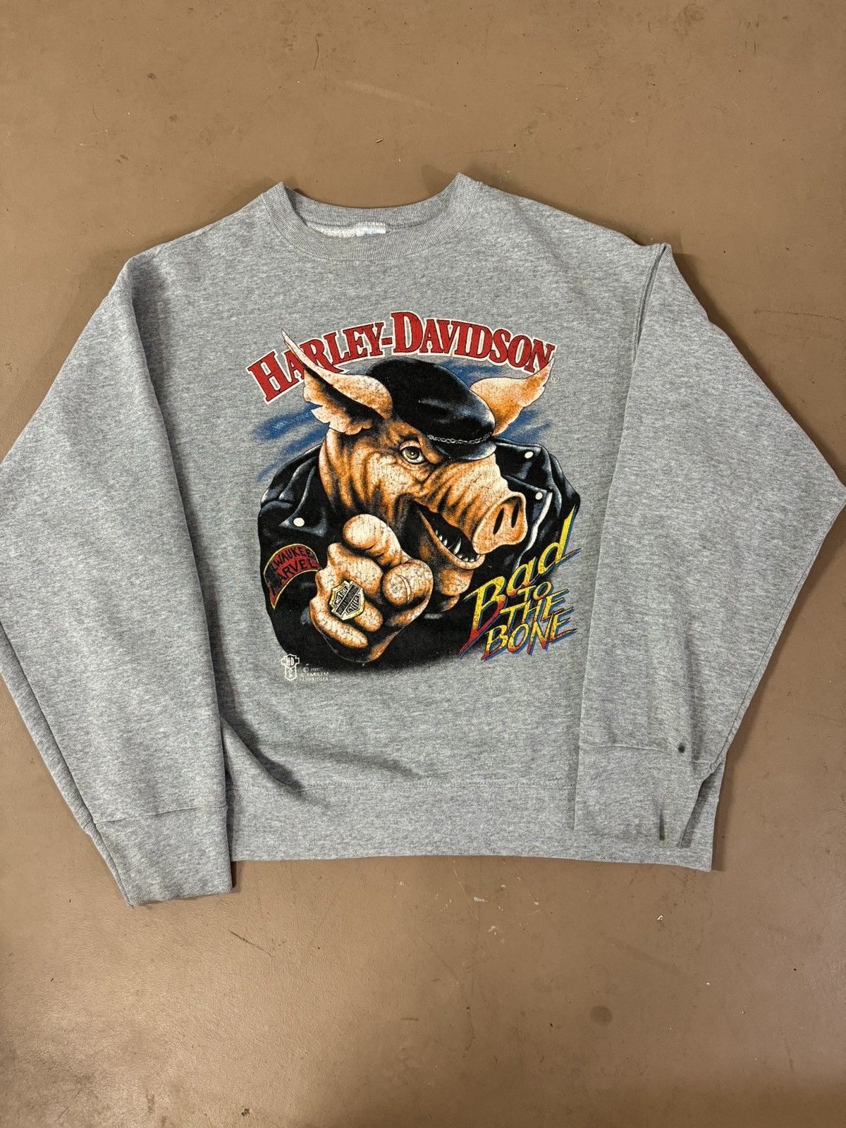 Fruit Of The Loom × Harley Davidson × Vintage 1987 3D Emblem