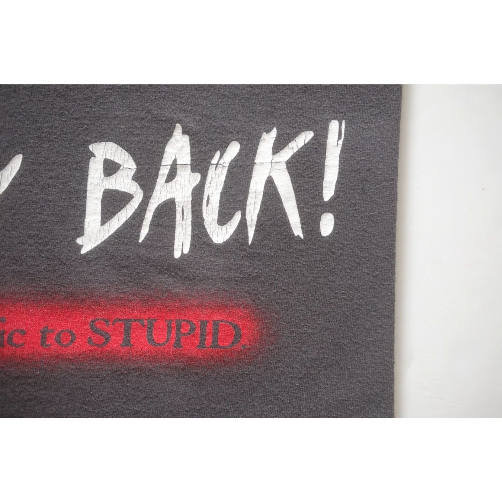 Vintage VINTAGE Funny 90s Stay Back Stupid Faded Sleeveless T Shirt Tennessee River Mens L Gray Cotton Shirt Size US L / EU 52-54 / 3 - 4 Thumbnail