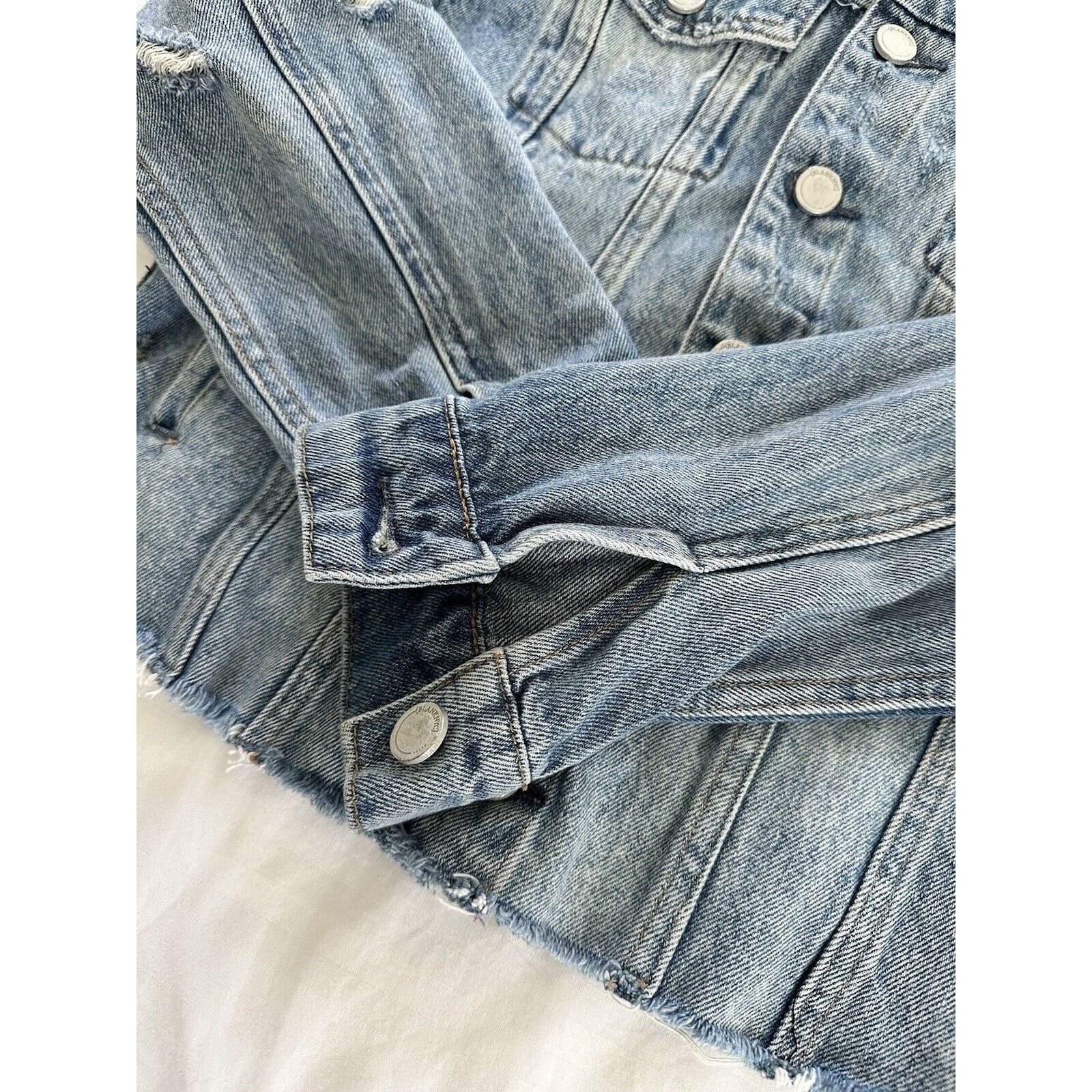 BLANKNYC Blank NYC Blue Denim Jacket Distressed Raw Edge Size M Size M / US 6-8 / IT 42-44 - 18 Thumbnail