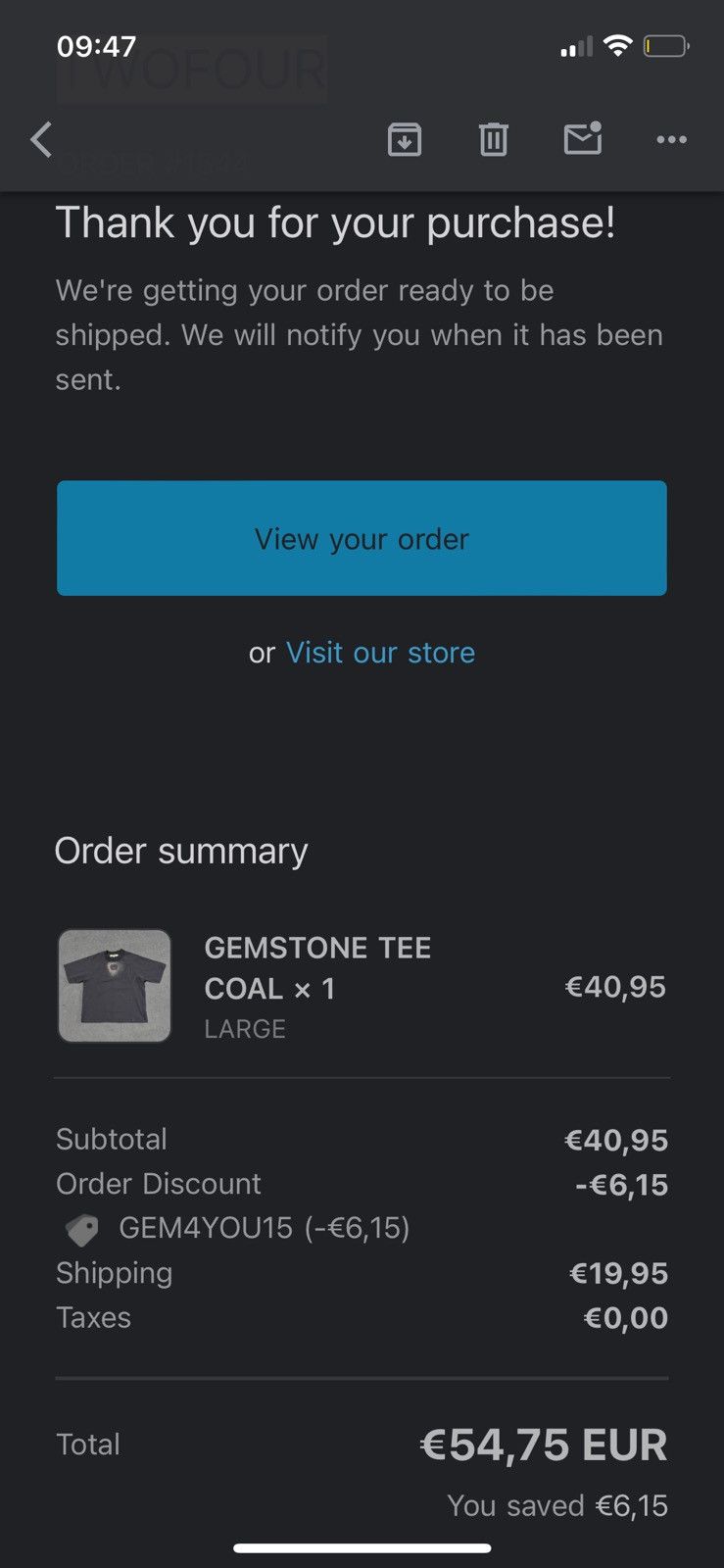 Japanese Brand twofour gemstone tee Size US L / EU 52-54 / 3 - 6 Thumbnail