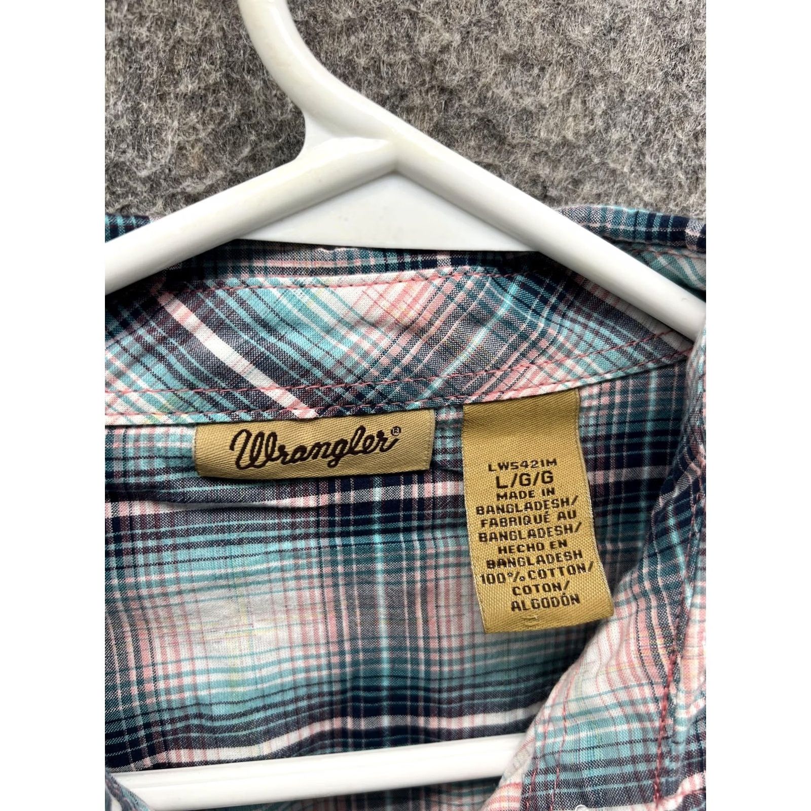Wrangler Wrangler Shirt Womens Large Blue Plaid Button Front Long Sleeve Western Top Vintage Western Casual Womens L Plaid Blues Size L / US 10 / IT 46 - 6 Thumbnail