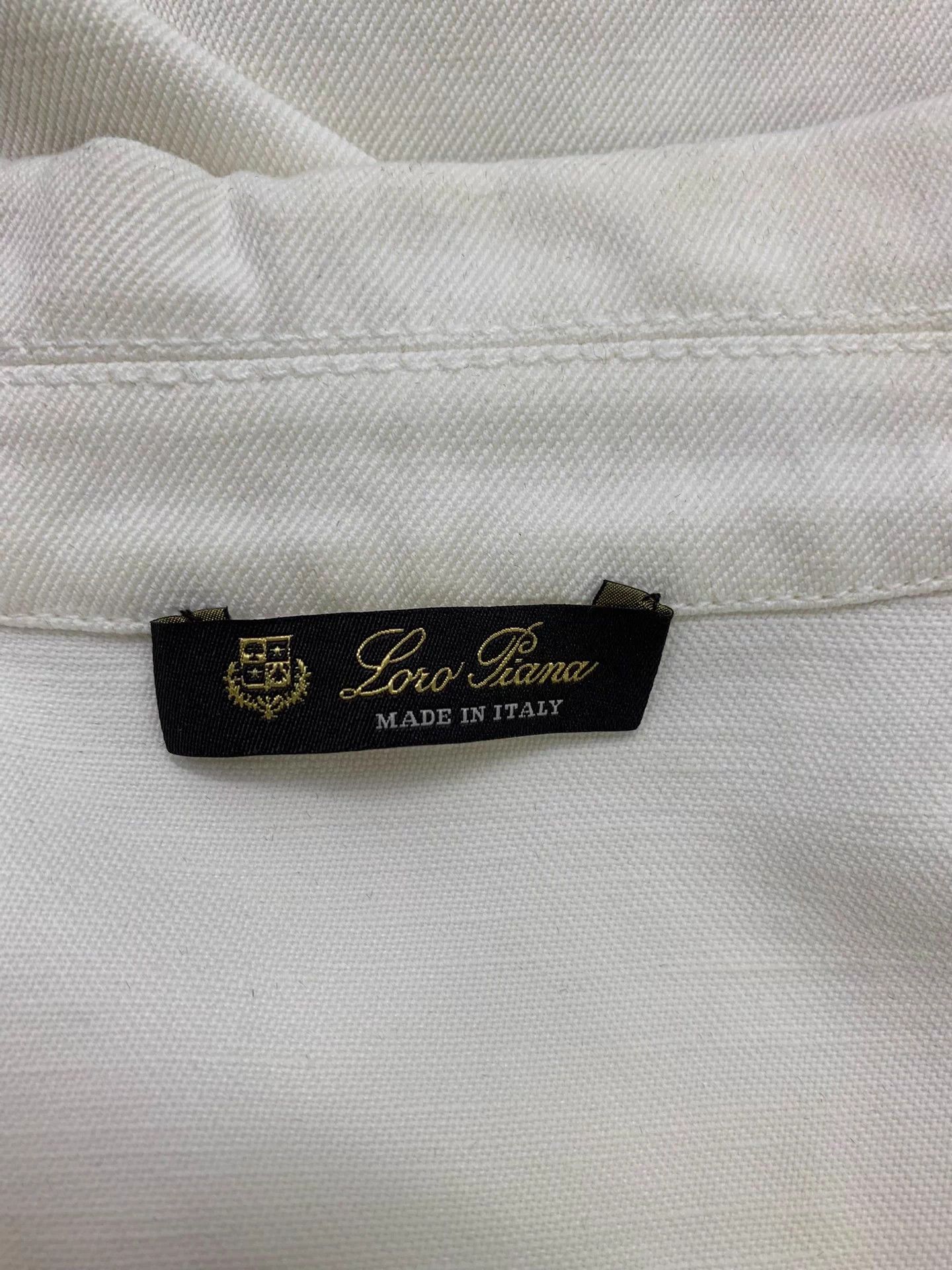 Loro Piana Loro Piana White Pocket Embroidered Shirt Size 40 New Size M / US 6-8 / IT 42-44 - 4 Thumbnail