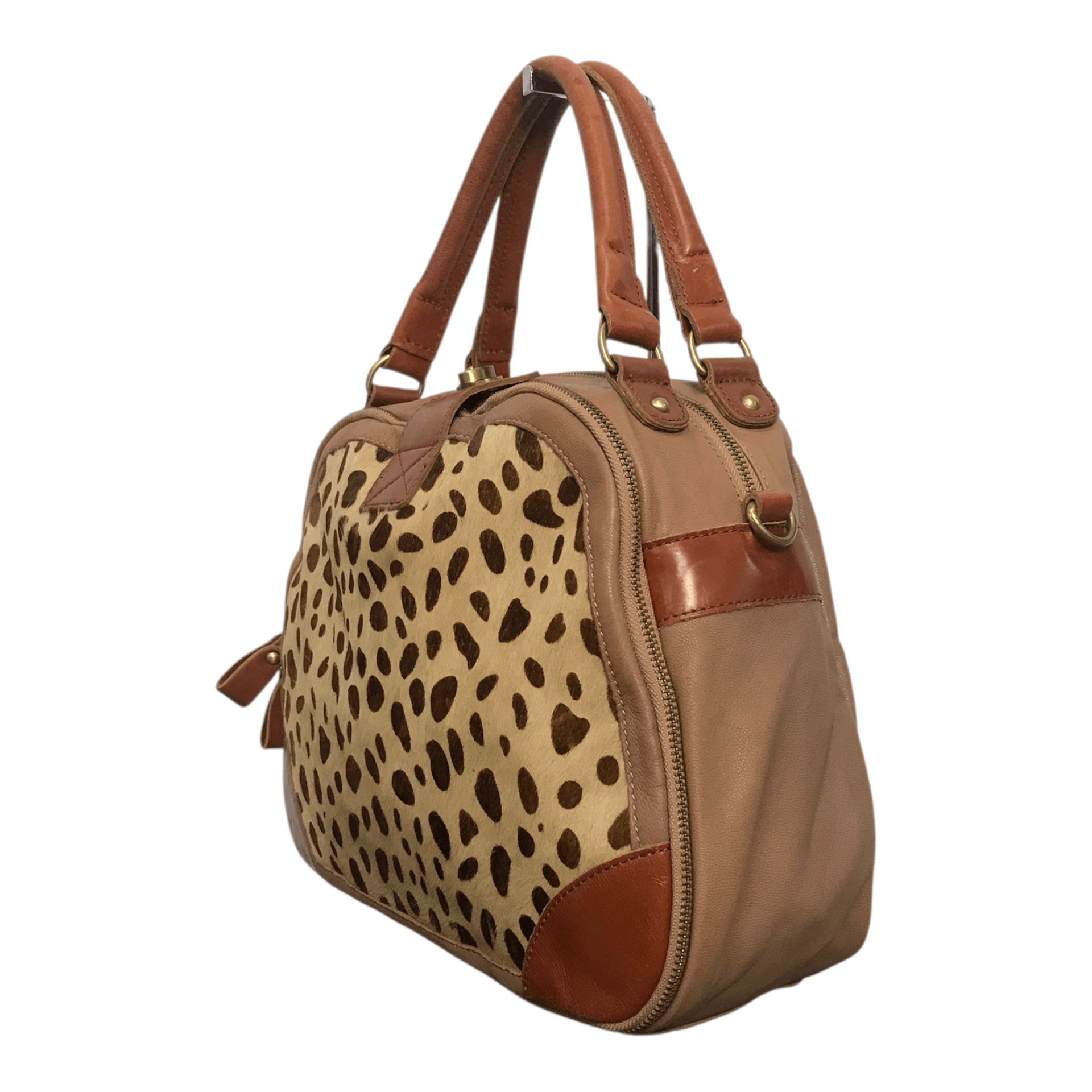 Genuine Leather Perche Fur Leather Tote Bag Size ONE SIZE - 4 Thumbnail