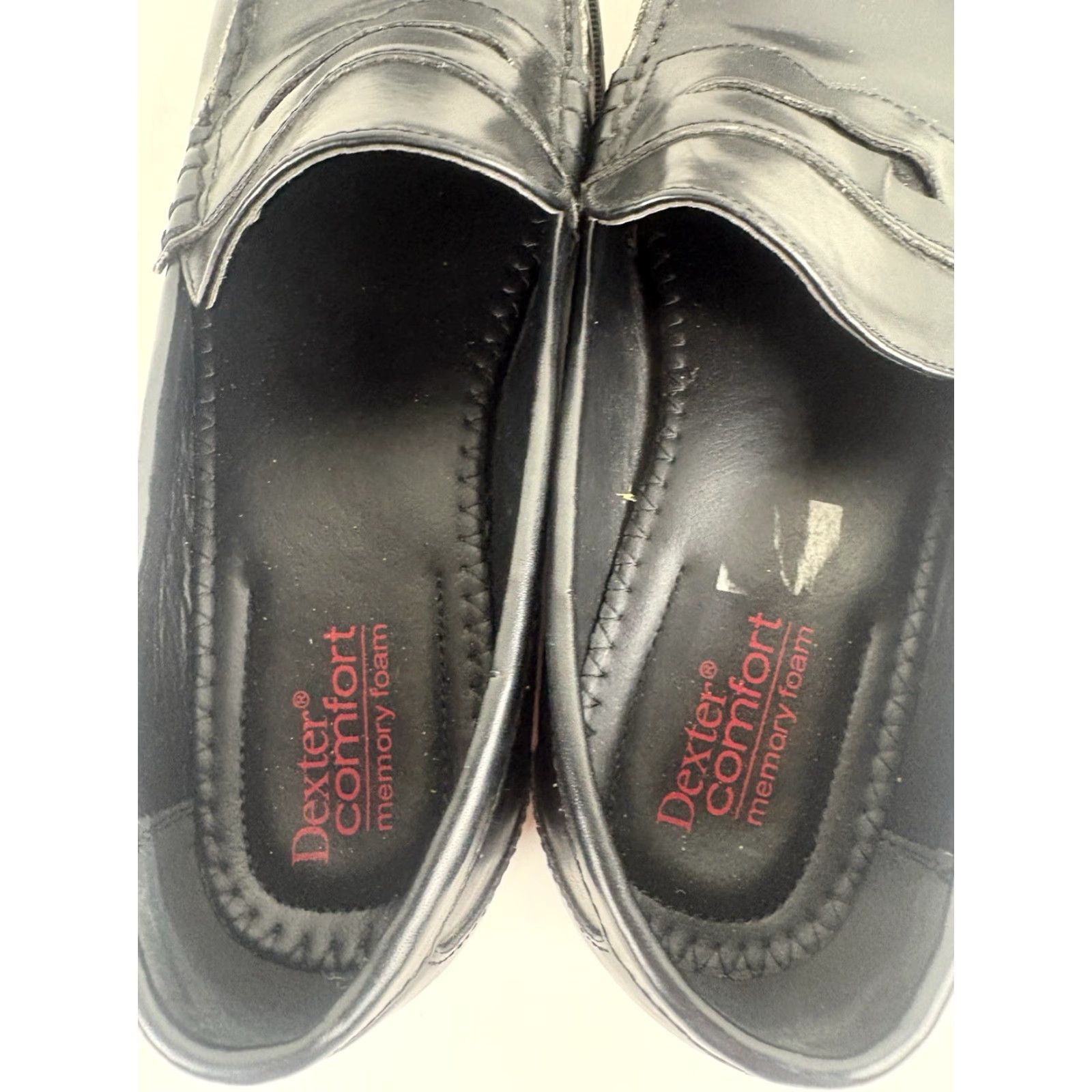 Vintage Dexter Comfort Memory Foam Penny Loafers Derby Dress Men’s 10.5 Black Leather Faux Memory Foam Breathable Cushioned Lightweight Slip On Round Toe Size US 11 / EU 44 - 5 Thumbnail