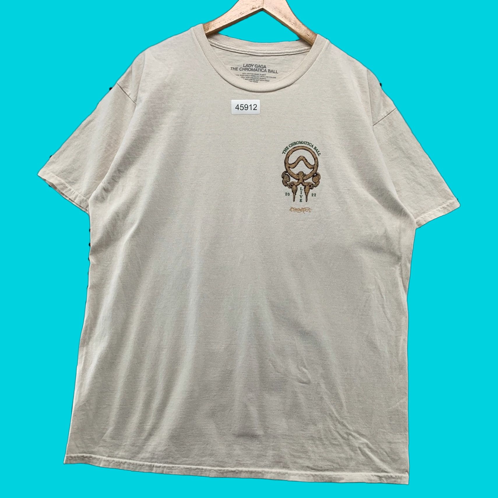 Bally Lady Gaga T Shirt Mens Large Beige The Chromatica Ball Graphic Music Pop Concert Shirt Mens L Beige Chromatica Ball Size US L / EU 52-54 / 3 - 1 Thumbnail