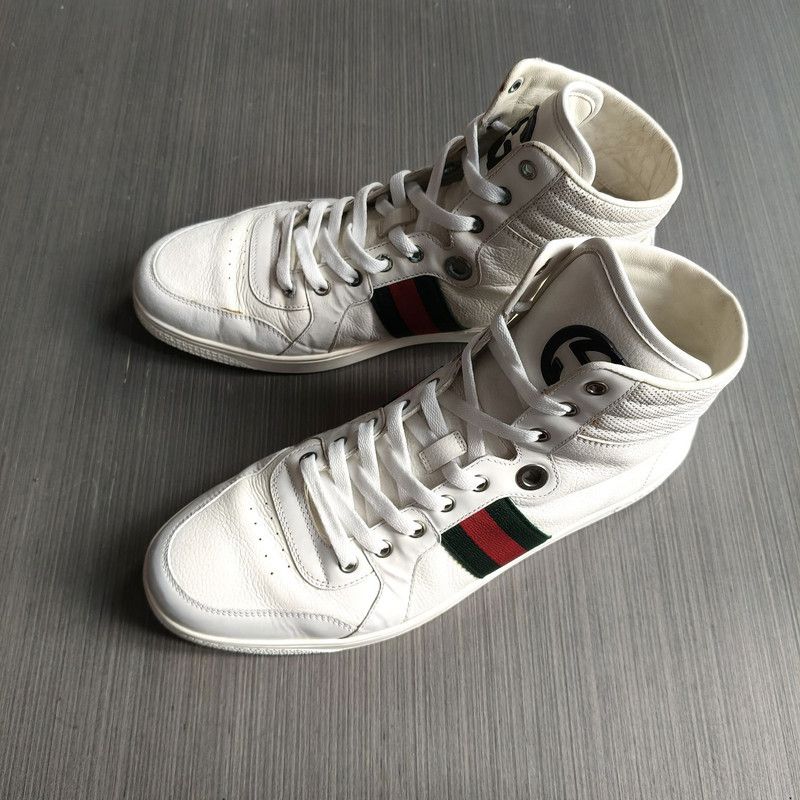 Gucci Gucci White Minimalist High-Top Sneakers Size US 10.5 / EU 43-44 - 1 Thumbnail