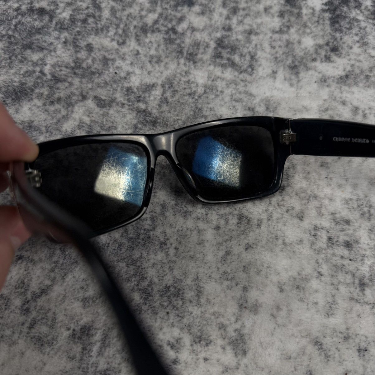 Chrome Hearts Chrome Hearts G-MONEY Black Silver Cross Shield Sunglasses Size ONE SIZE - 5 Thumbnail