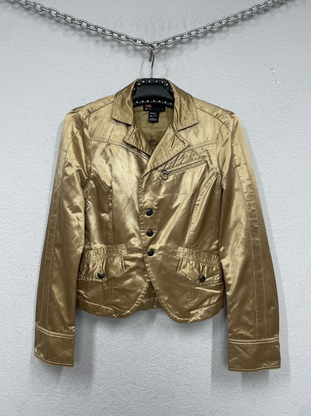 Diesel Retro Diesel front logo retro satin blazer jacket japanese Size M / US 6-8 / IT 42-44 - 2 Thumbnail
