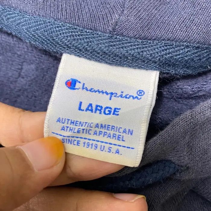 Champion Vtg 90’ CHAMPION PRODUCTS USA Minimalist Blue Hoodie Size US L / EU 52-54 / 3 - 7 Thumbnail