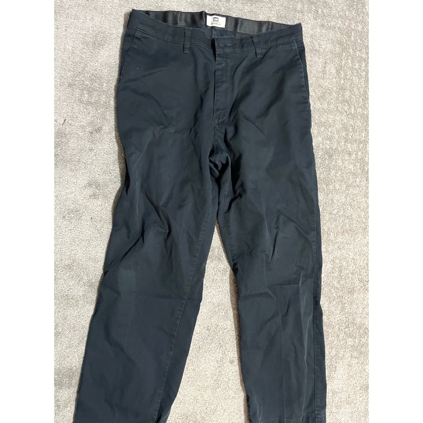 Lee Lee Classic Fit Flat Front Stain Resistant Black Pants 34x30 Mens Size US 34 / EU 50 - 4 Thumbnail