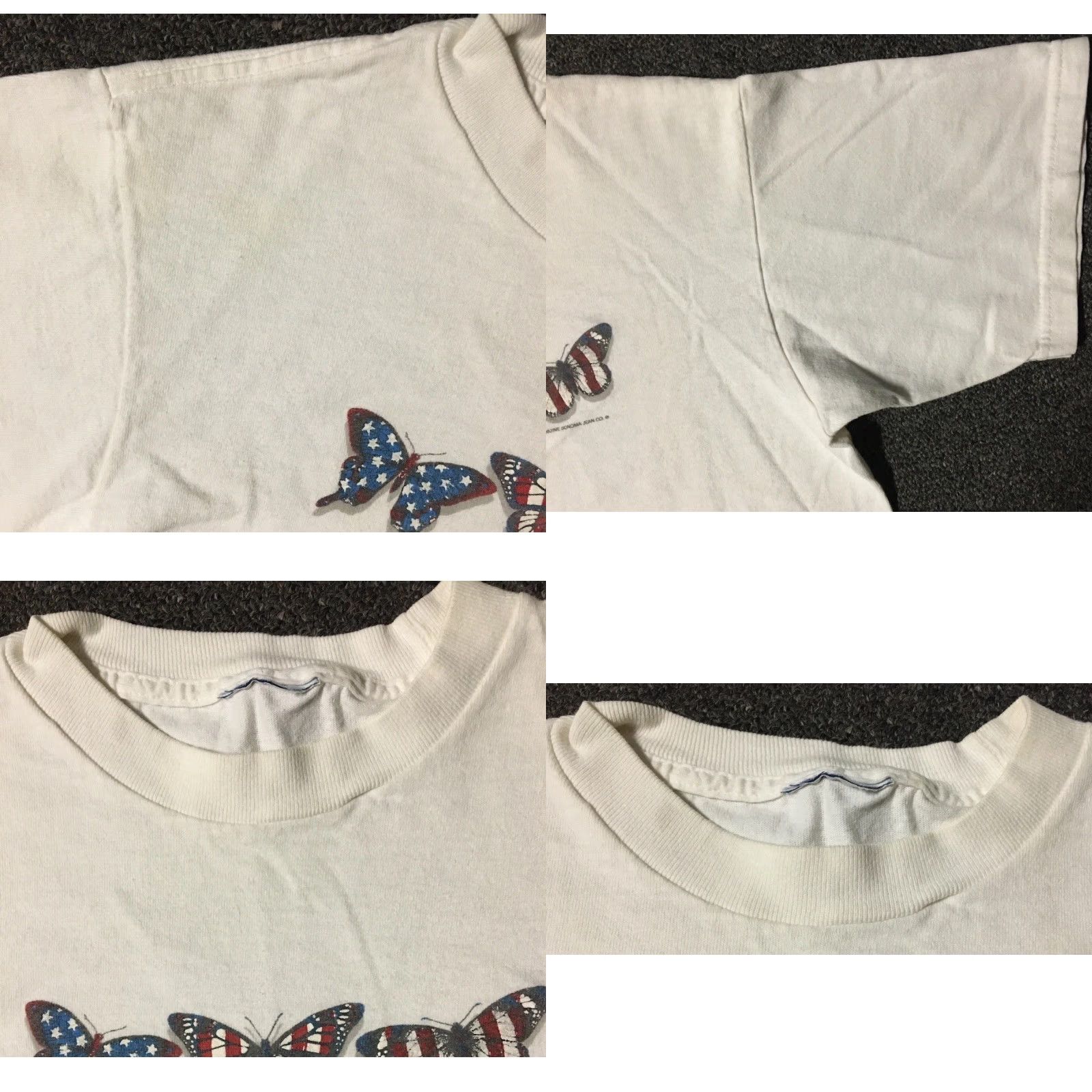 Vintage VINTAGE 90s Skate Shirt Womens S White Butterfly Distressed Grunge Punk Animal Art Ocean Hawaii California USA Y2K Beach College University Size S / US 4 / IT 40 - 8 Thumbnail