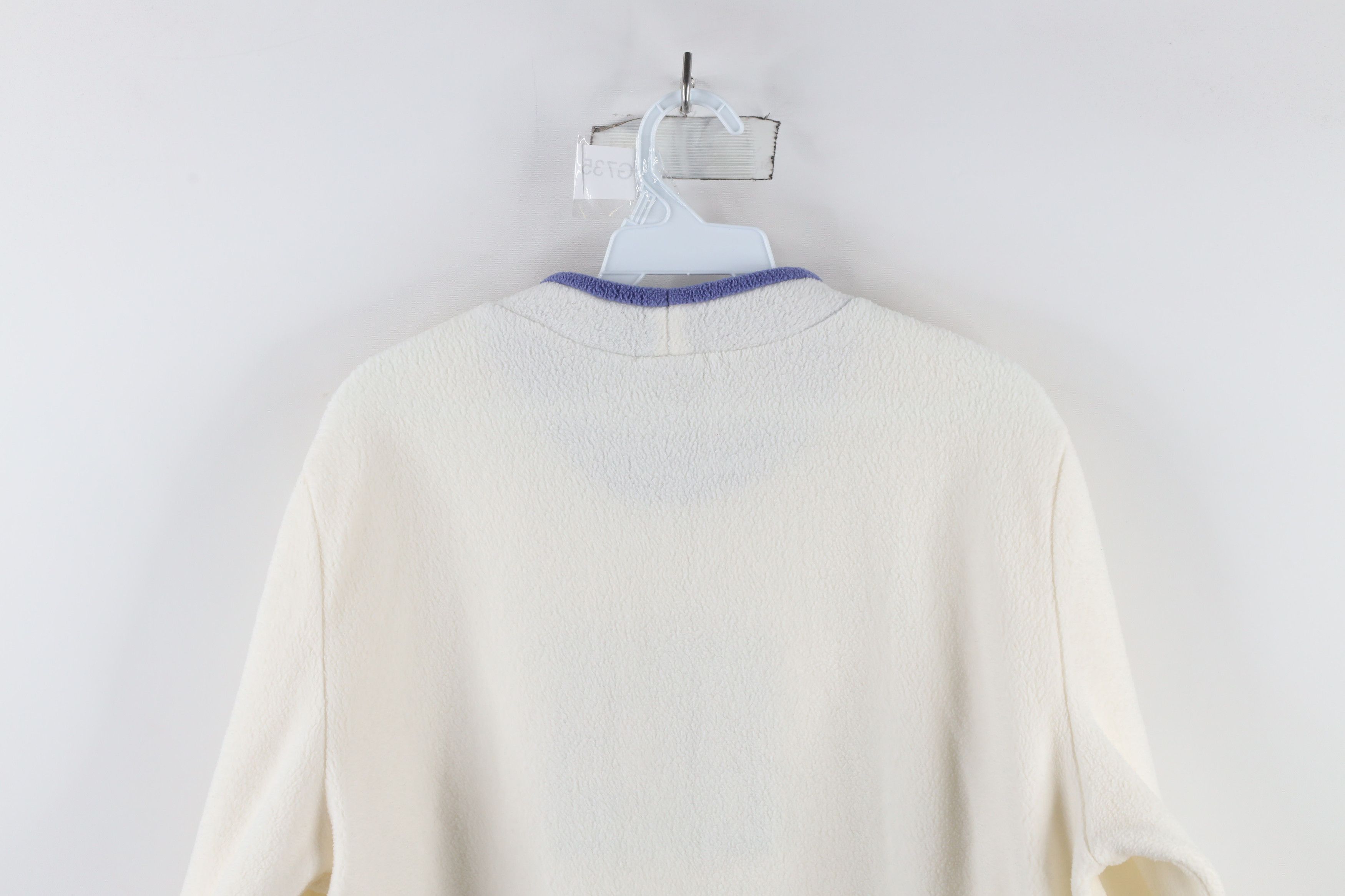 Vintage Vintage 90s Streetwear Snowflake Fleece Sweater White Size L / US 10 / IT 46 - 11 Thumbnail