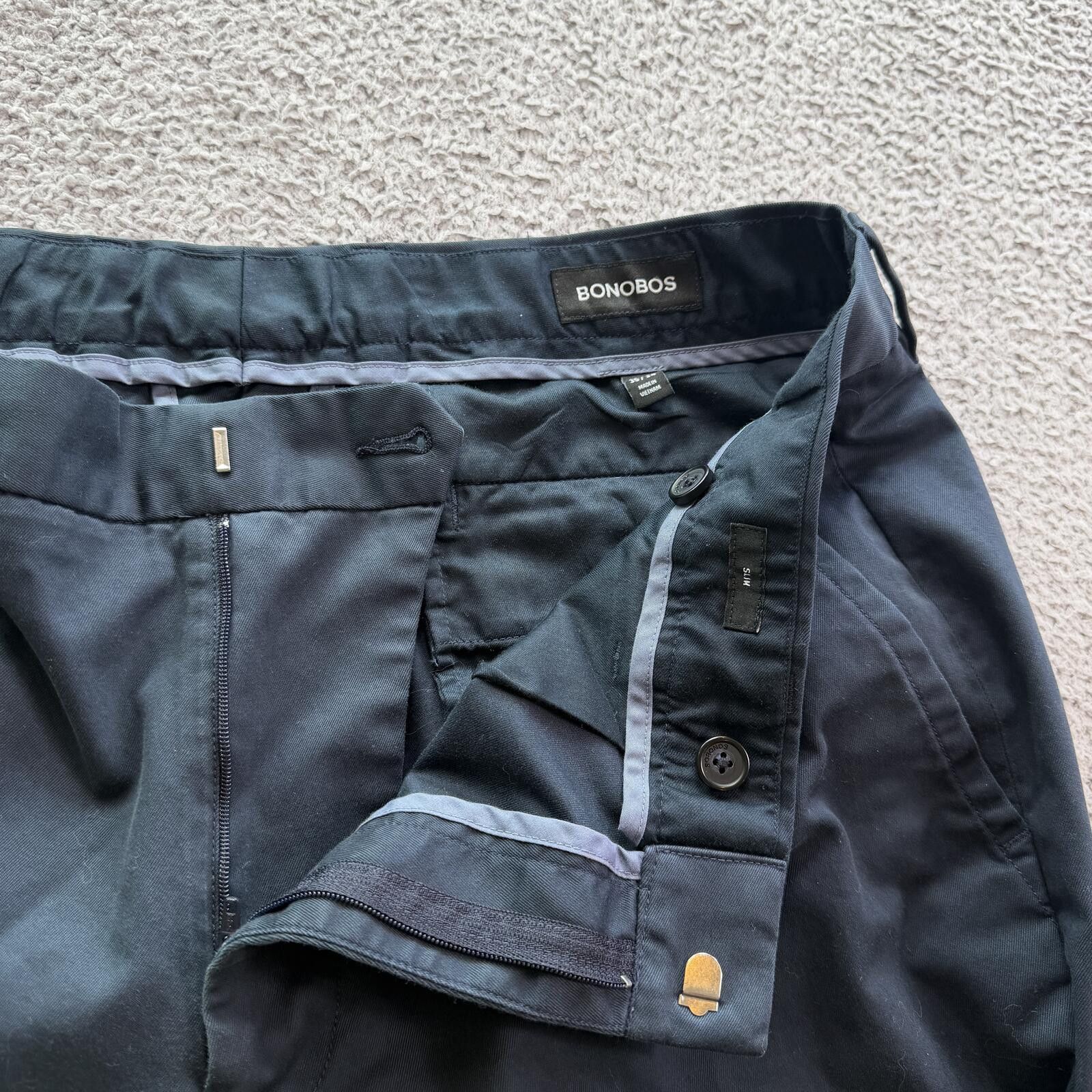 Bonobos Bonobos Monday Slim Fit Chino Pants Mens 35x34 Navy Trousers Size US 35 - 9 Thumbnail