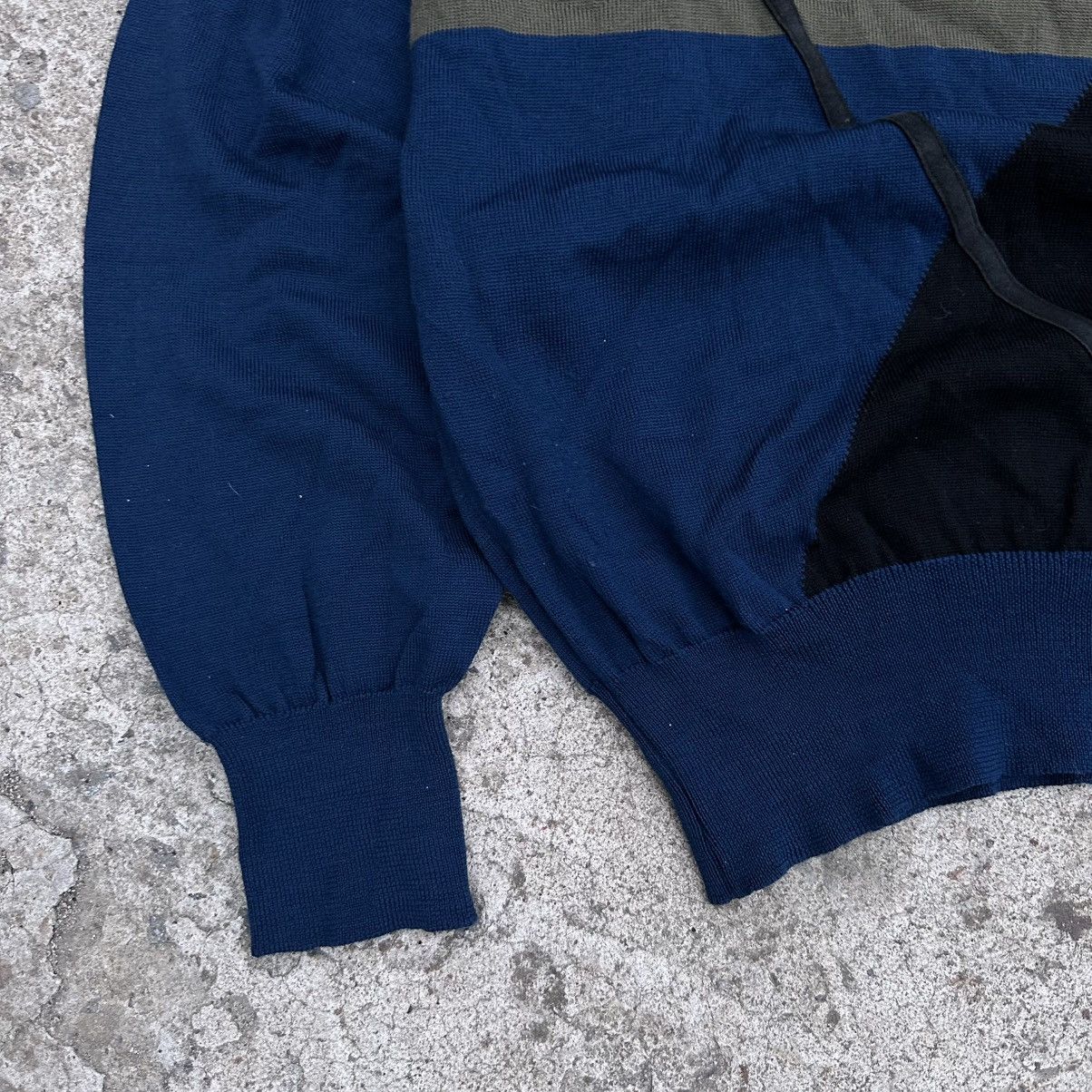 Dalmine × Vintage VTG Dalmine Uomo Geometric Coloured Patterns Sweater Lana Size US XL / EU 56 / 4 - 6 Thumbnail
