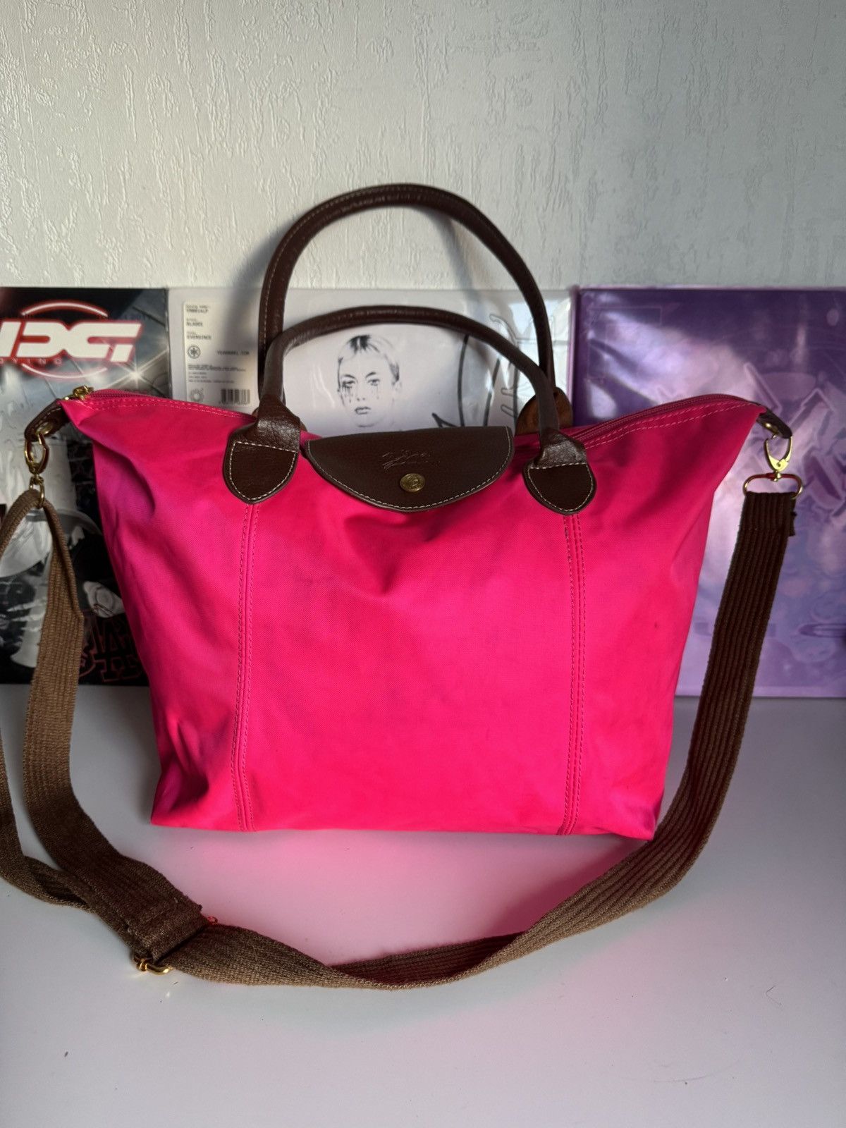 Longchamp Longchamp Le Pilage Pink Bag Archive Luxury Designer Size ONE SIZE - 3 Thumbnail