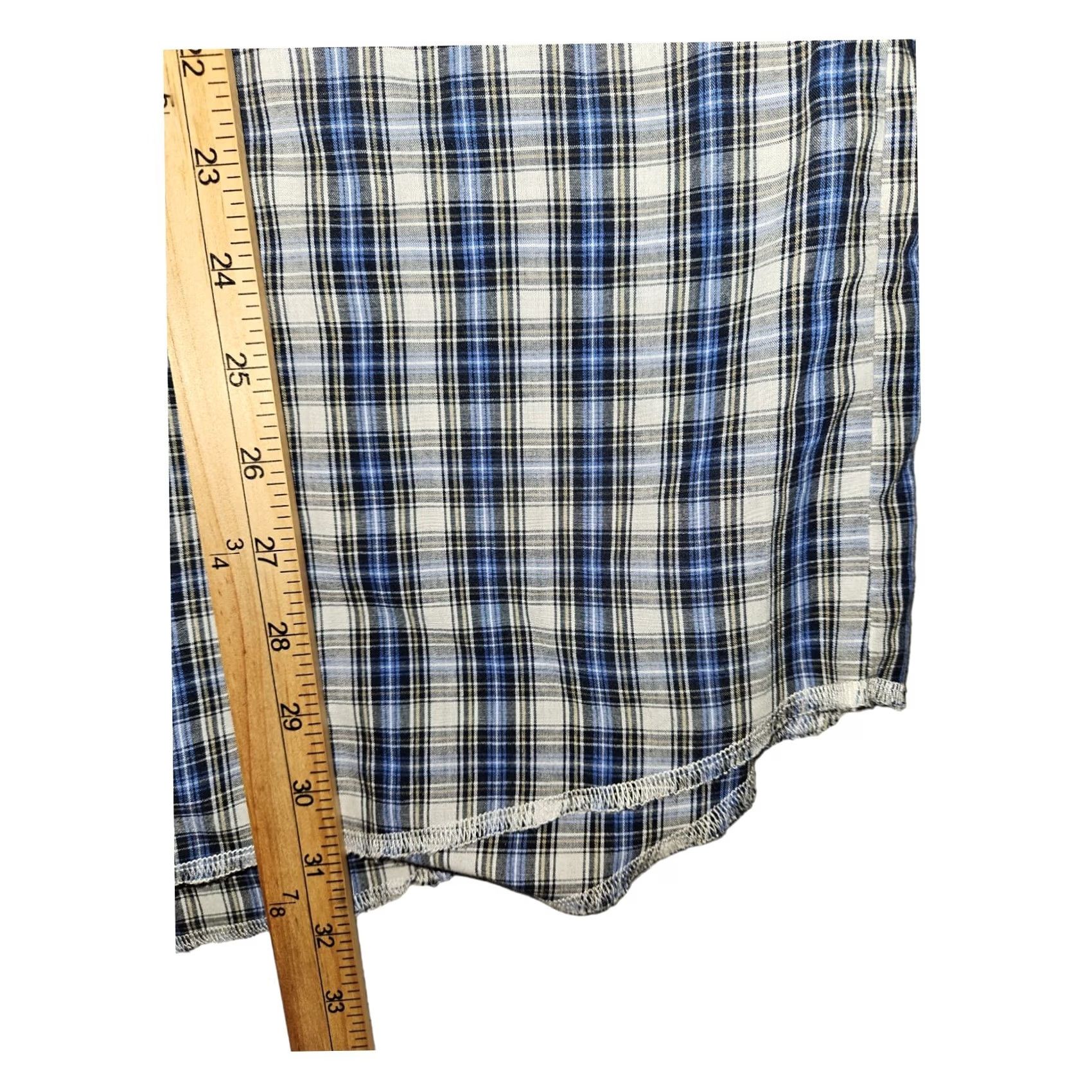 Wrangler VINTAGE Wrangler Pearl Snap Shirt Mens 16.5 Tall Short Sleeve Blue Plaid Cowboy Western Shirt Size US XL / EU 56 / 4 - 4 Thumbnail
