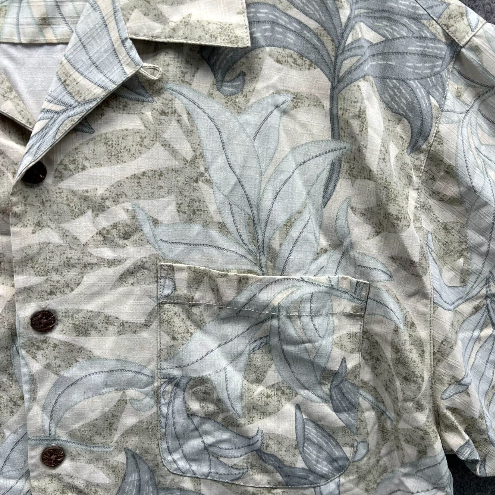 Tommy Bahama VINTAGE Tommy Bahama Shirt Men Large Beige Button-Down Silk Floral Hawaiian Tropic Ivory Size US L / EU 52-54 / 3 - 6 Thumbnail
