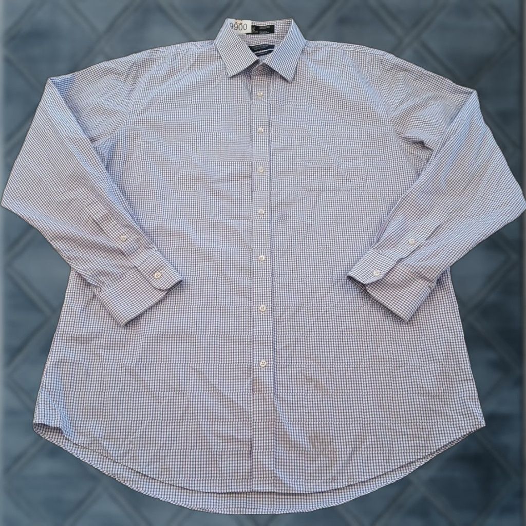 Nordstrom Nordstrom Shirt Mens 16.5 Purple Plaid Long Sleeve Button Up Cotton Regular Pattern Plaid Button-Front Size US XL / EU 56 / 4 - 1 Thumbnail