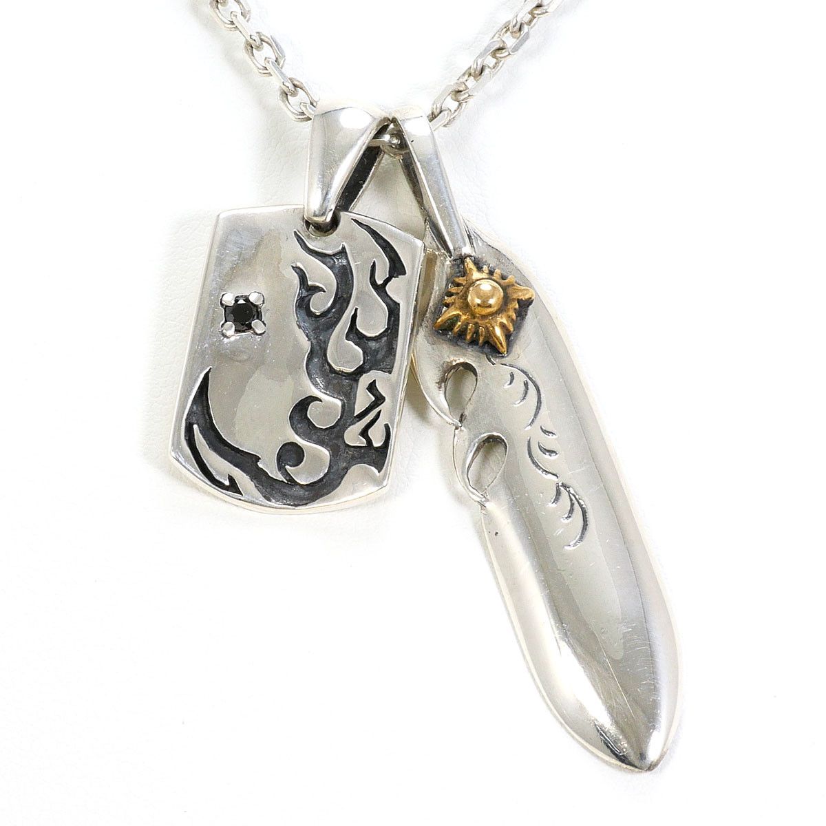 Other Other Silver 925 Onyx Necklace Precious Metal Necklace DUTY FREE for USA Size ONE SIZE - 1 Thumbnail