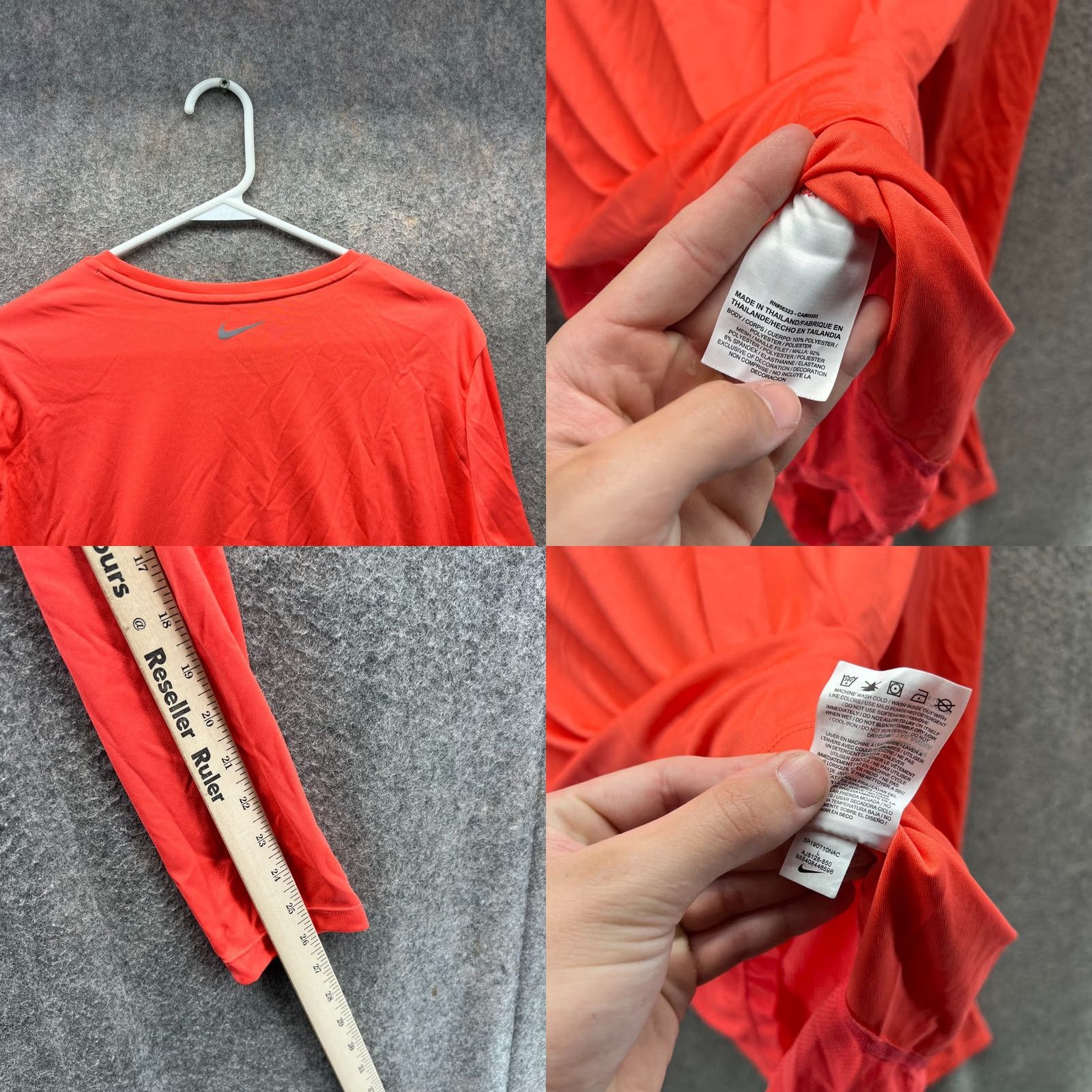 Nike Nike Shirt Women Large Orange Dri-Fit Long Sleeve Running Shirt Mil er Swoosh Size L / US 10 / IT 46 - 8 Thumbnail