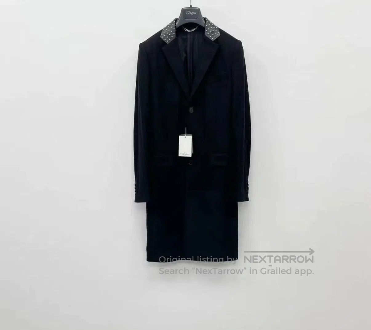 Givenchy Black Long Coat with Studded Collar Size S. Size US S / EU 44-46 / 1 - 1 Thumbnail