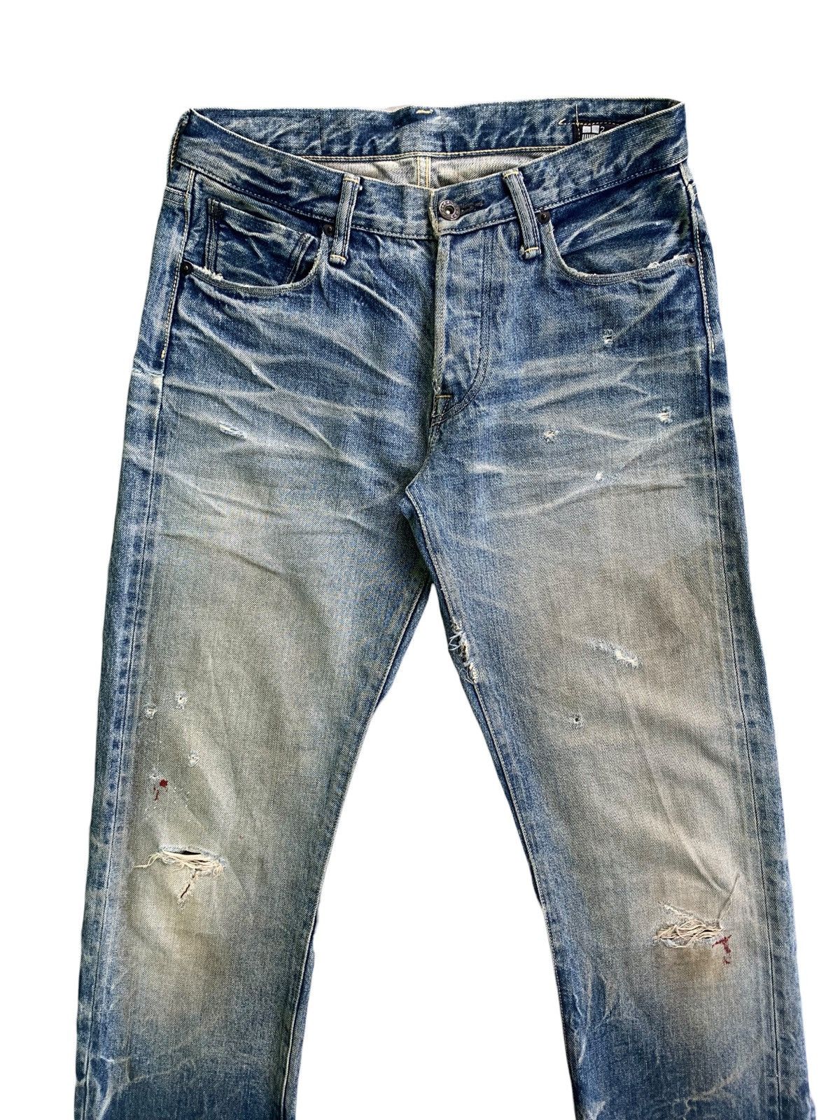 If Six Was Nine × KURO × Le Grande Bleu (L.G.B.) Vintage Kuro Selvedge Mud Wash Distress Jeans Size US 29 - 4 Thumbnail