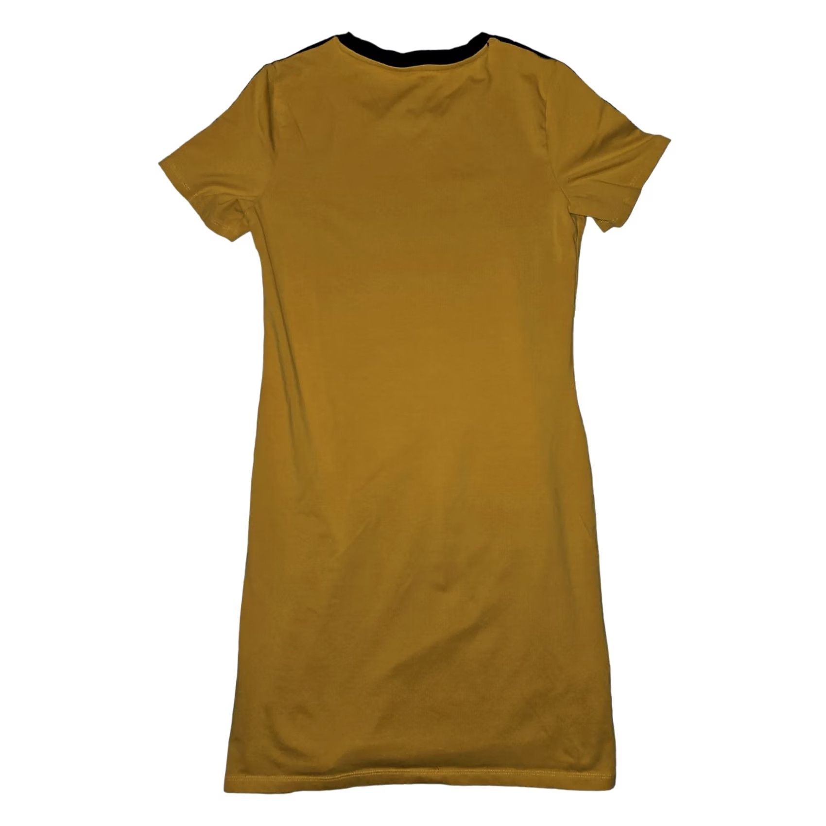 Calvin Klein Calvin Klein T-Shirt Dress Women's M Knee Length Short Sleeve Crew Neck Pullover Solid Logo Yellow Dress Pattern Classic Colorful Designer Mature Size M / US 6-8 / IT 42-44 - 5 Thumbnail