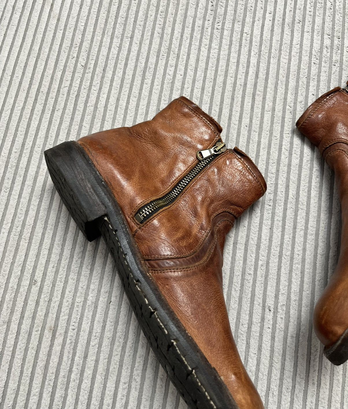 Guidi Leather Ankle Zip Guidi Style Biker Brown Boots 90s Size US 7.5 / EU 40-41 - 6 Thumbnail