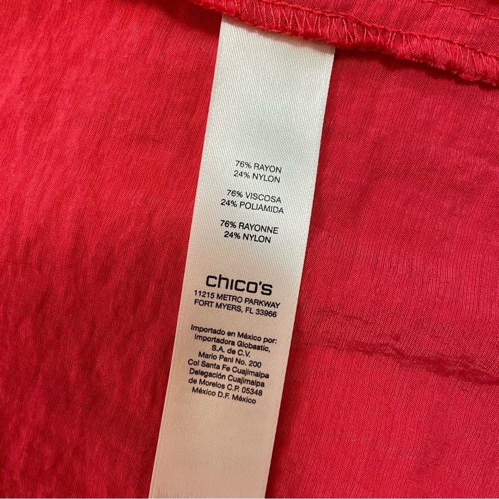 Chicos Chico's Breezy Sheen Drape-Front Red Jacket Size 0 US S Size S / US 4 / IT 40 - 8 Thumbnail