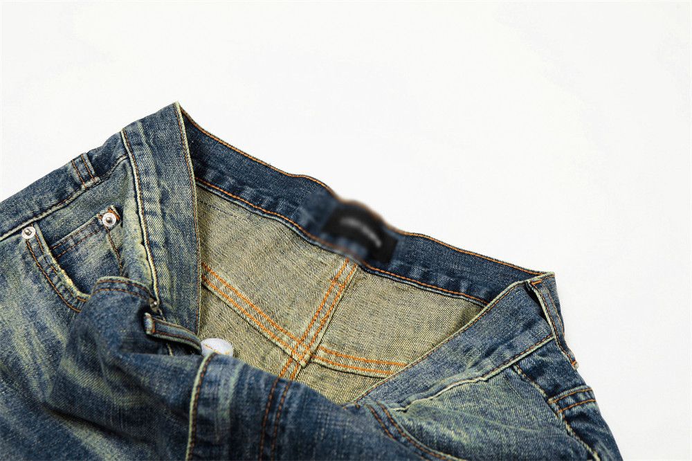 Vintage Men's distressed wide-leg casual punk vintage washed jeans Size US 32 / EU 48 - 4 Thumbnail