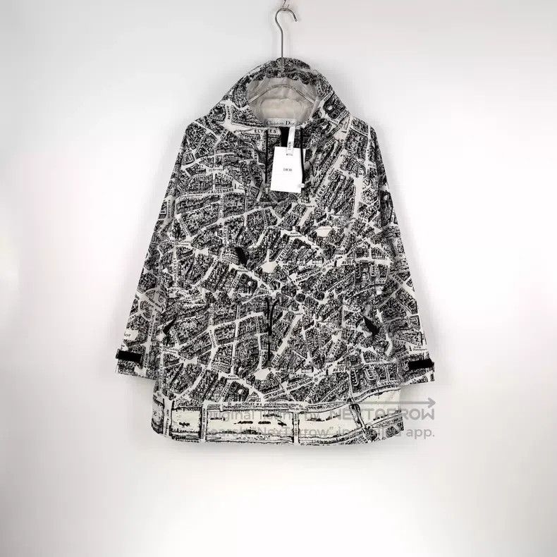 Dior Dior White Paris map full-print semi-zipper windbreaker Size M / US 6-8 / IT 42-44 - 3 Thumbnail
