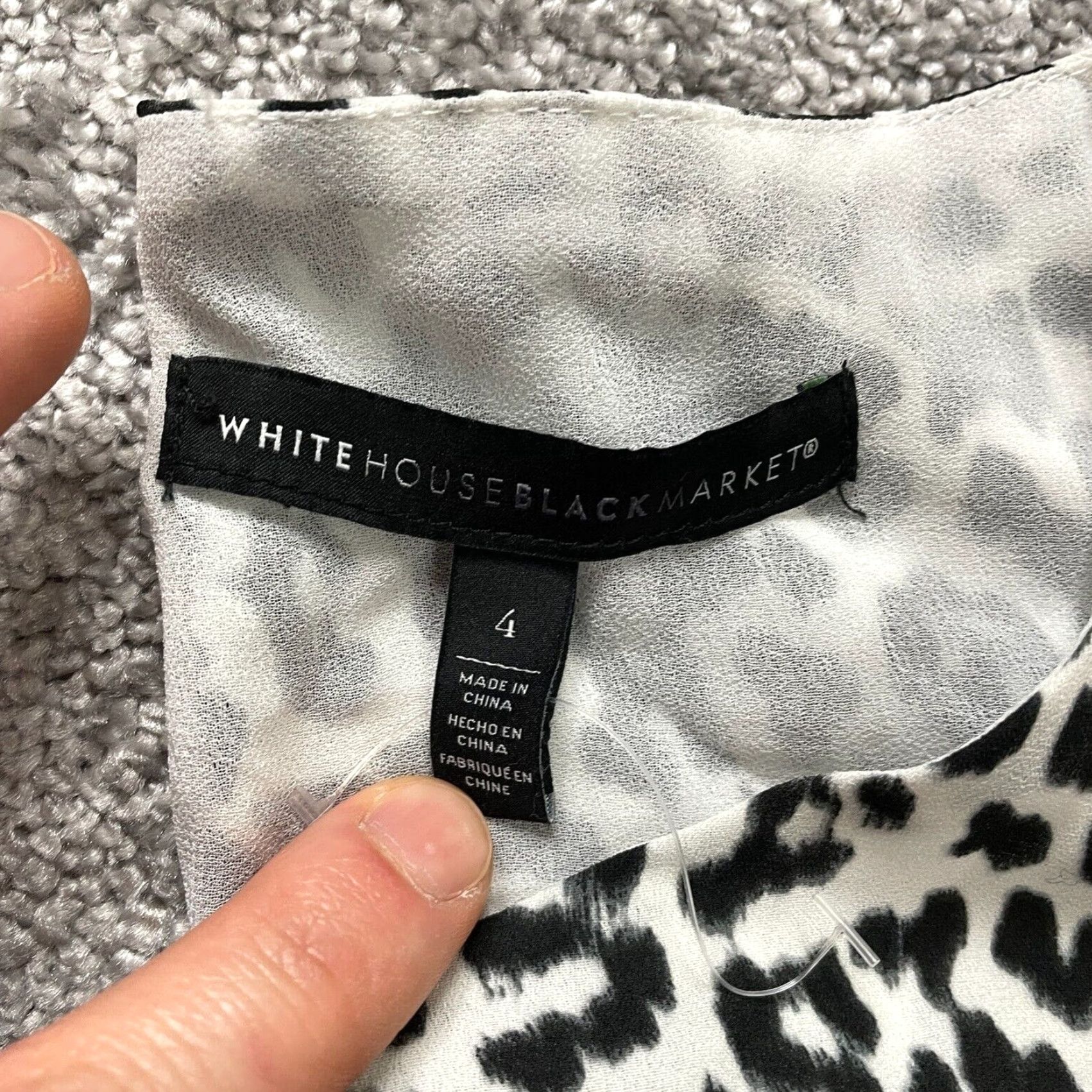 White House Black Market White House Black Market Blouse Womens 4 White Black Animal Print Ladies Size S / US 4 / IT 40 - 2 Thumbnail
