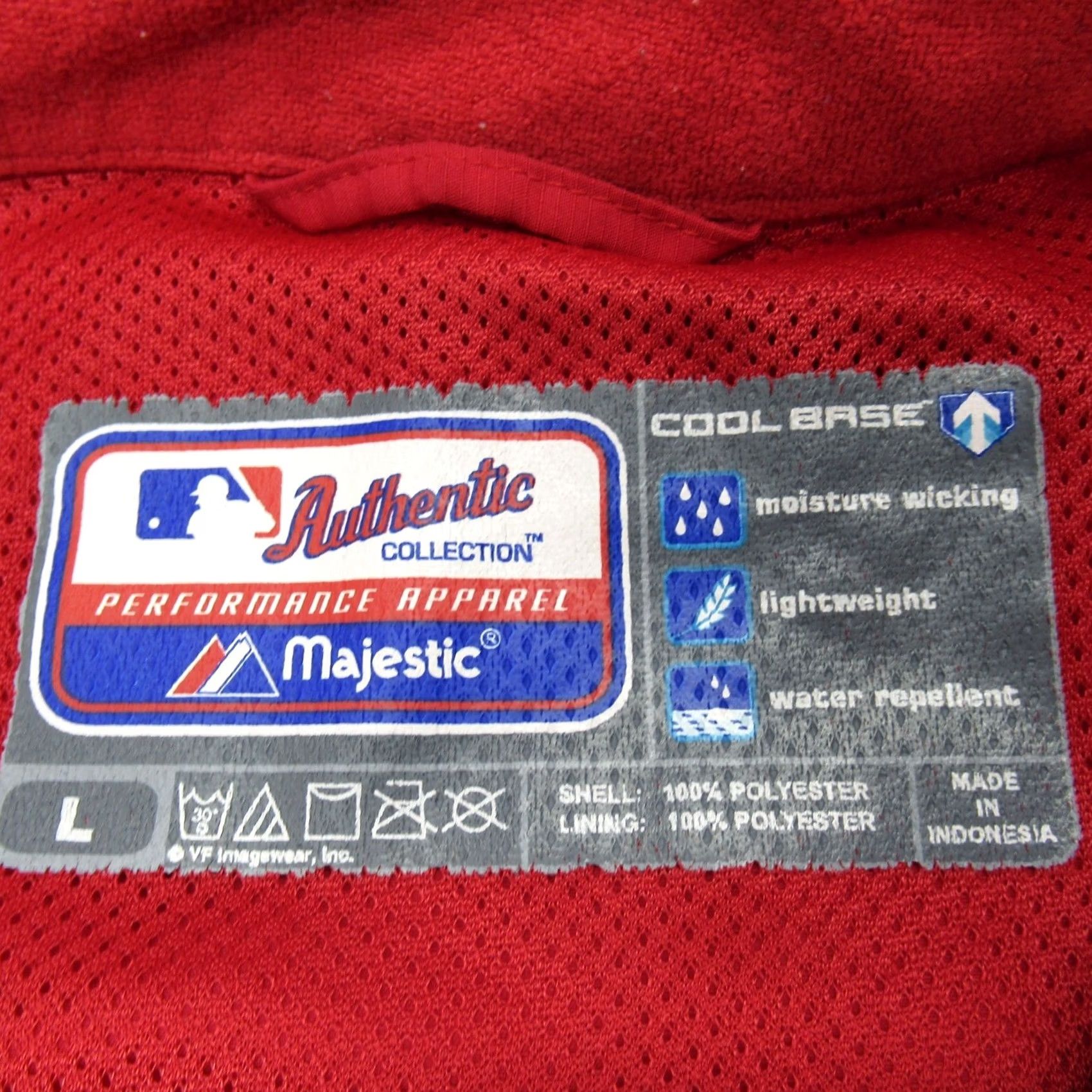 Vintage VINTAGE Majestic Angels Jacket Mens Large Red 1/4 Zip Windbreaker Baseball Pullover Windbreaker VTG Size US L / EU 52-54 / 3 - 3 Thumbnail