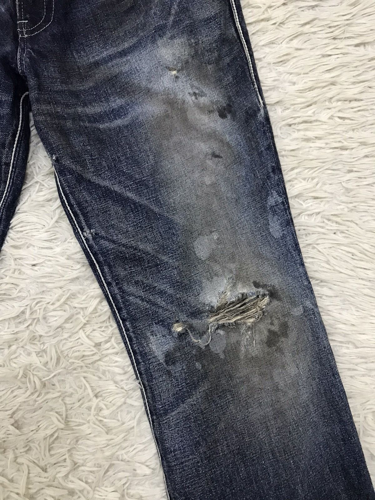 &SONS Vintage Delay Ufin & Sons Distressed Denim Flare Jeans Size US 32 / EU 48 - 8 Thumbnail